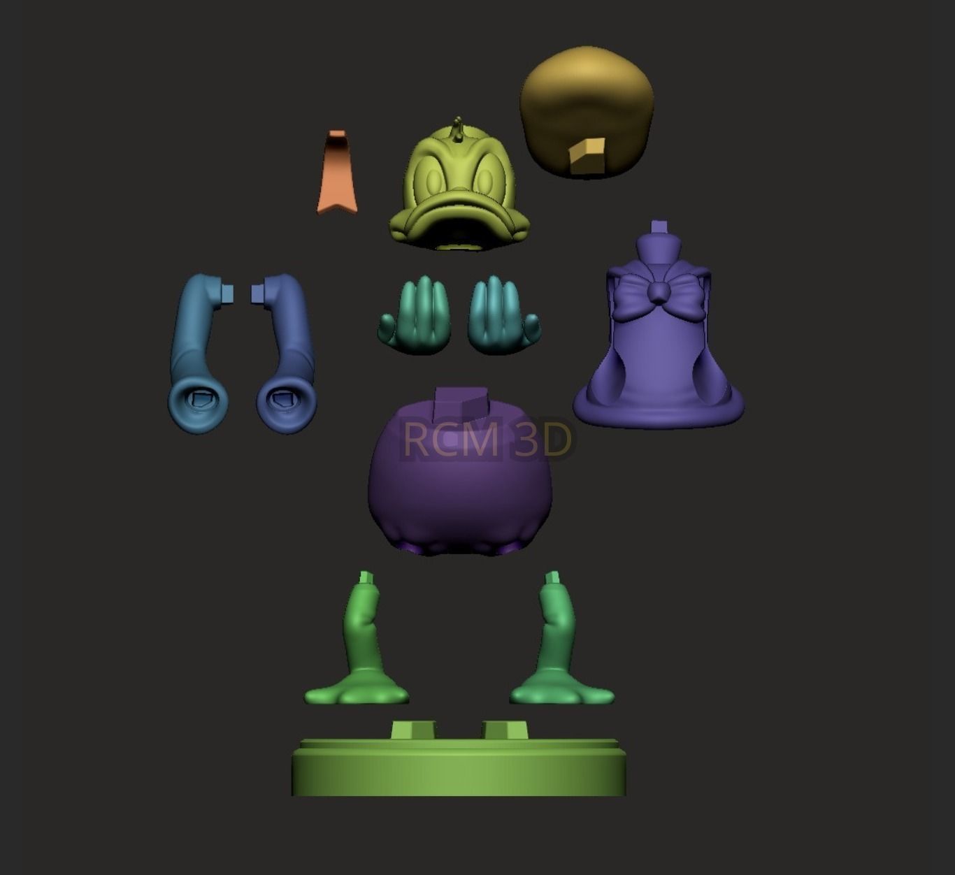 Donald Duck joystick holder  3D print model_6