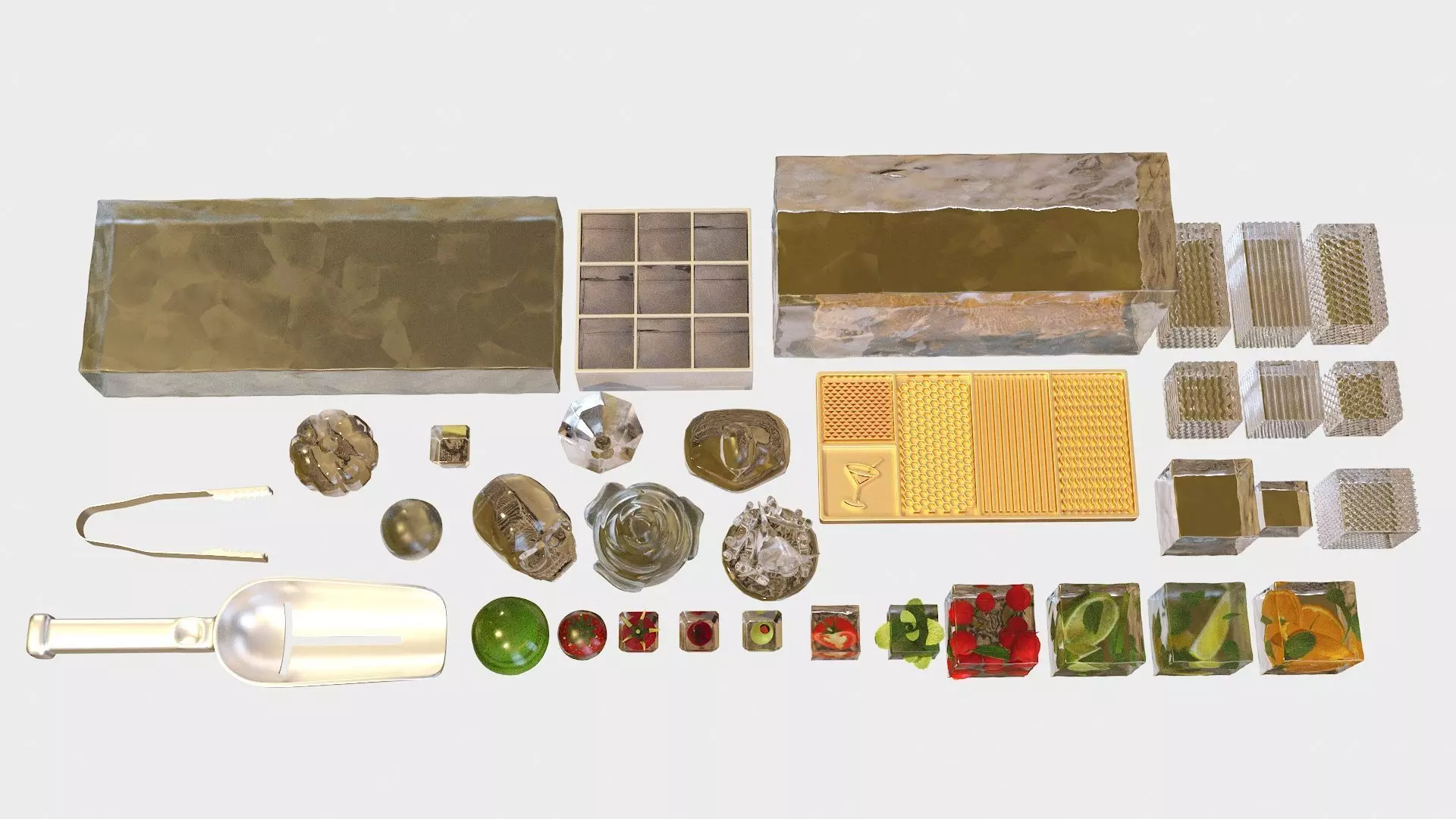 Bartender Tools Set 200 Ice 3D model_0