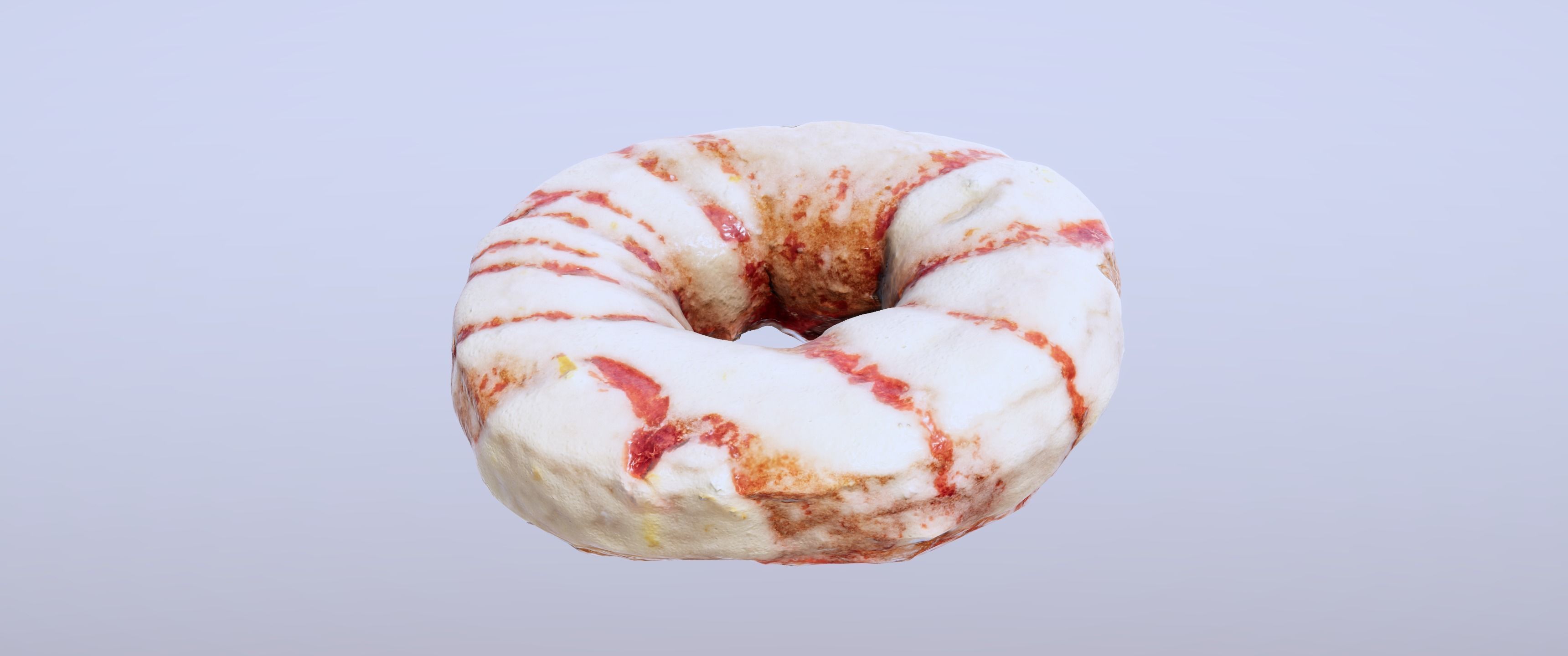 8k Lemon Glazed Doughnut - 5 Levels of Detail Low-poly 3D model_17