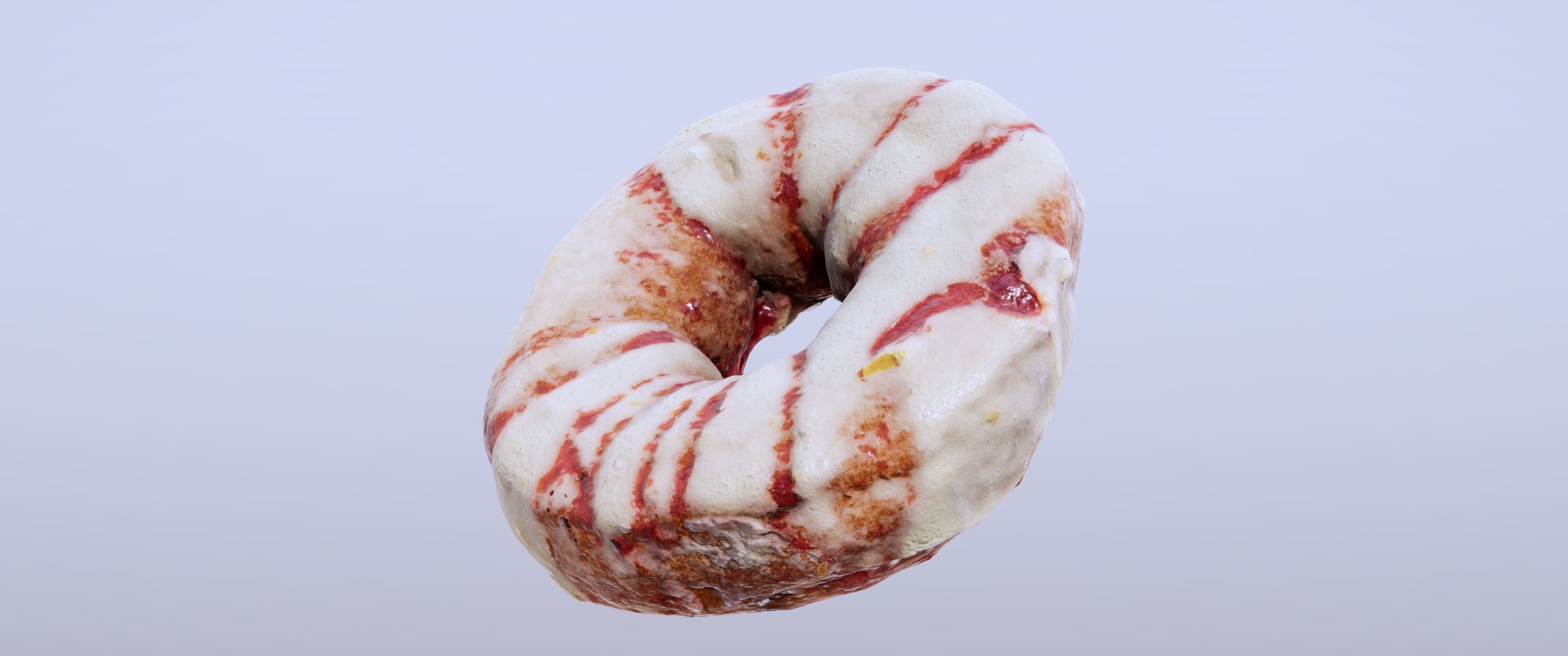 8k Lemon Glazed Doughnut - 5 Levels of Detail Low-poly 3D model_3