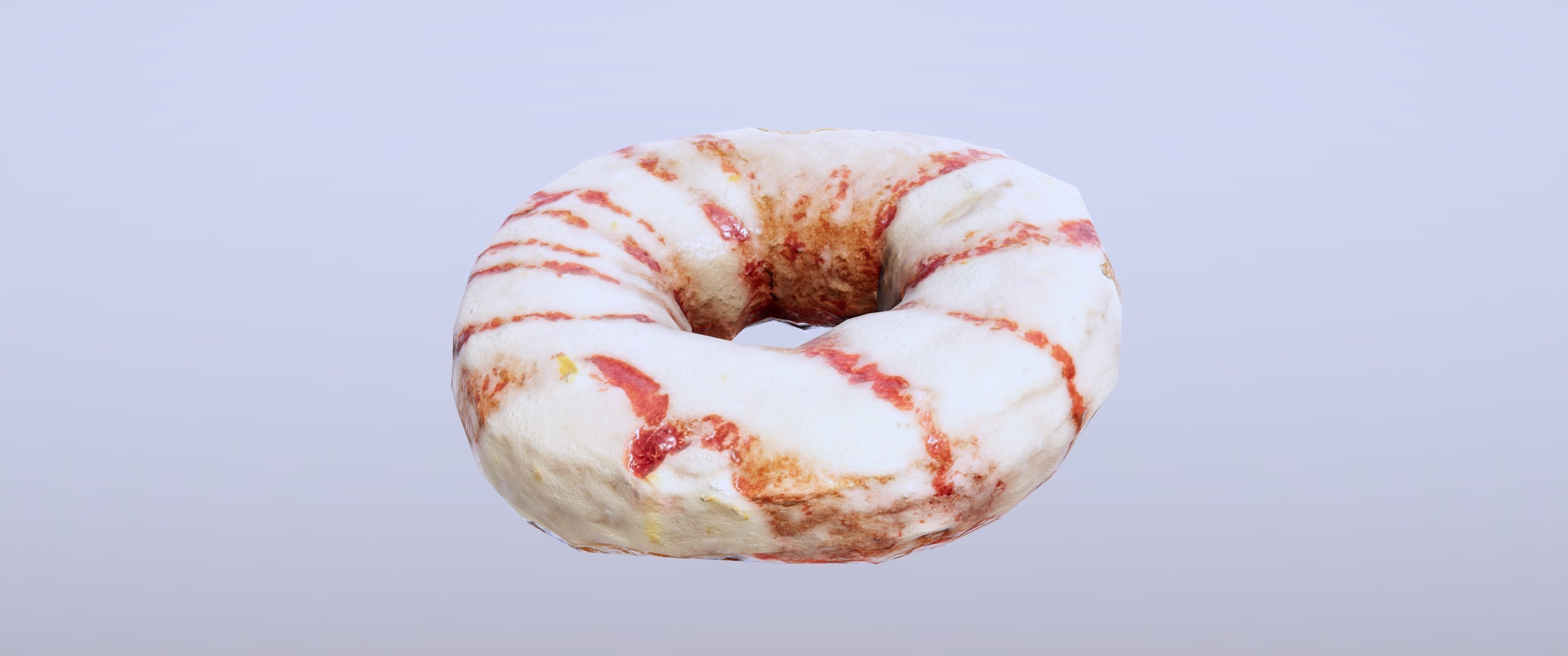 8k Lemon Glazed Doughnut - 5 Levels of Detail Low-poly 3D model_19