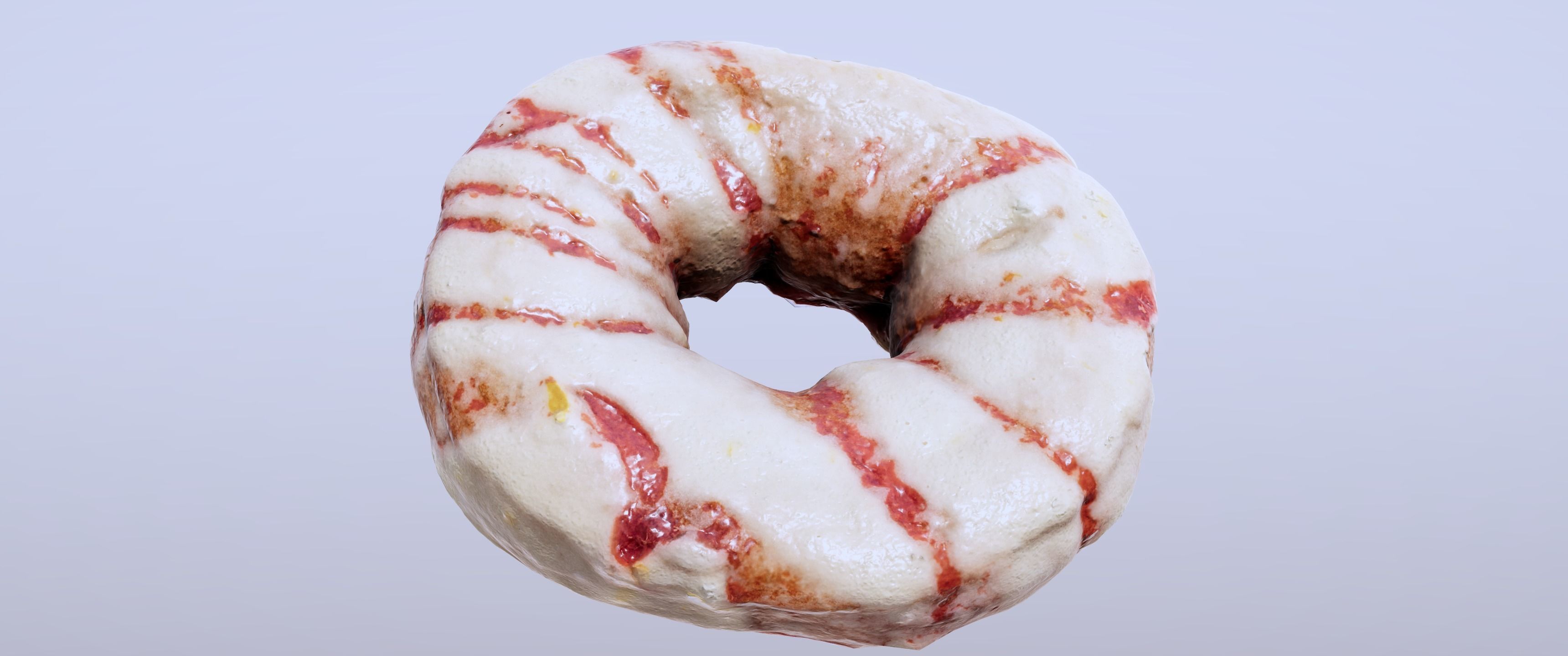8k Lemon Glazed Doughnut - 5 Levels of Detail Low-poly 3D model_1