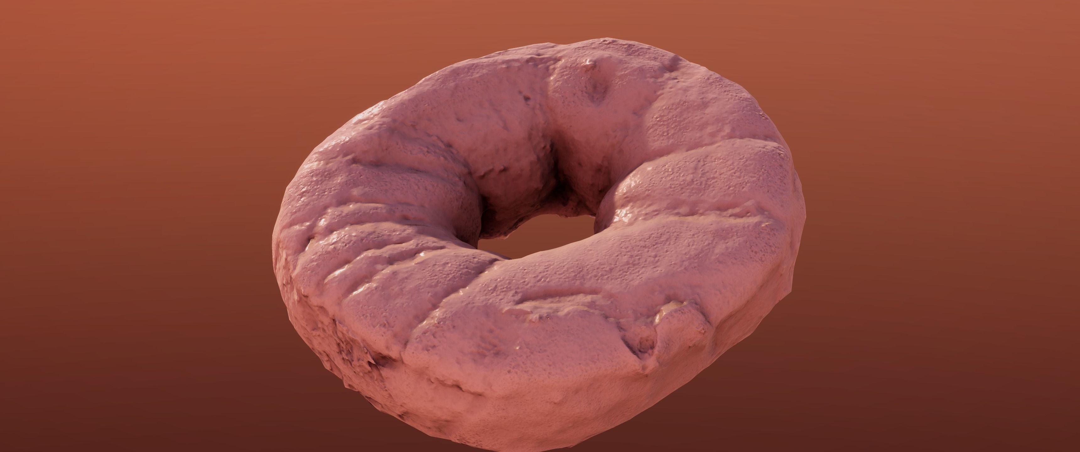 8k Lemon Glazed Doughnut - 5 Levels of Detail Low-poly 3D model_9