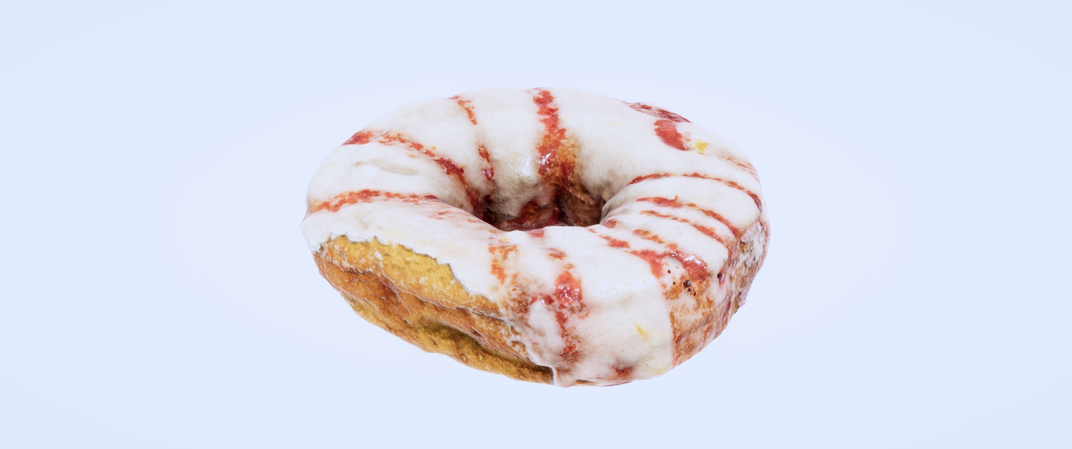 8k Lemon Glazed Doughnut - 5 Levels of Detail Low-poly 3D model_5