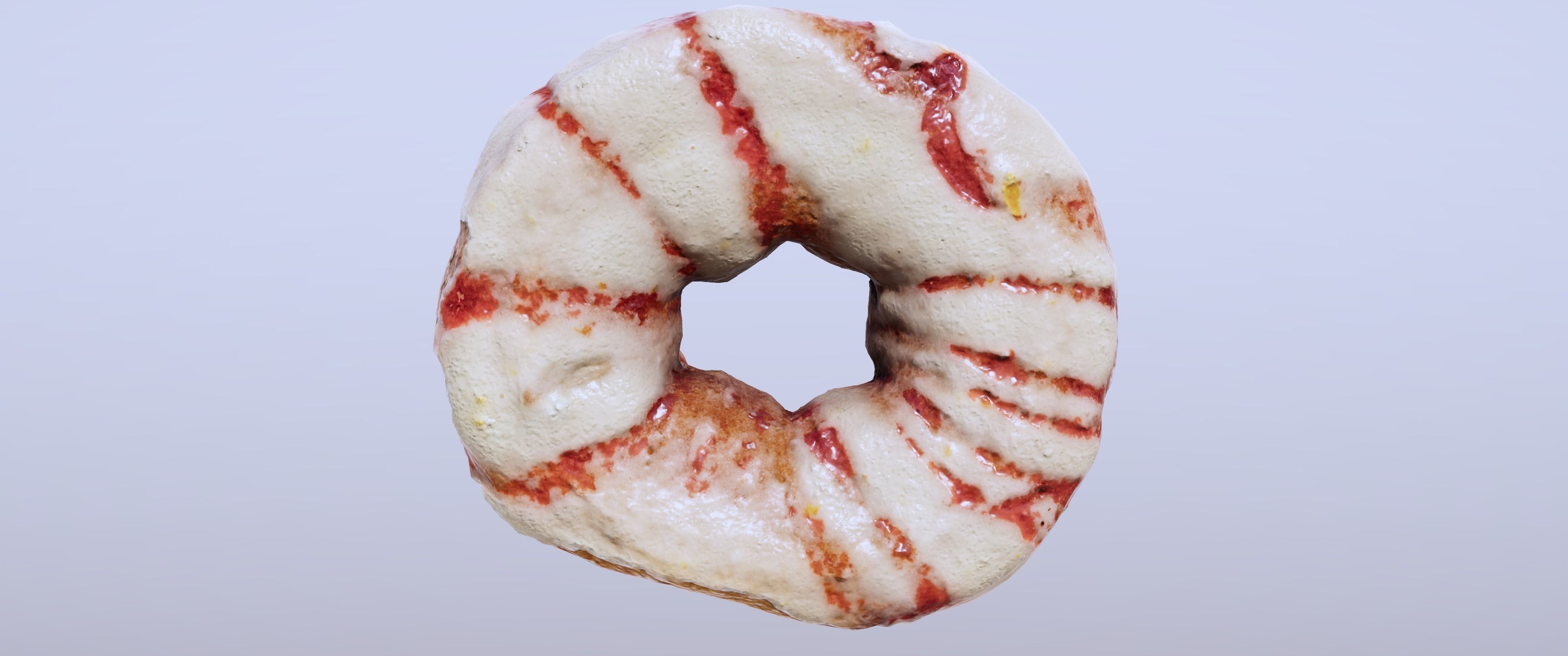 8k Lemon Glazed Doughnut - 5 Levels of Detail Low-poly 3D model_4