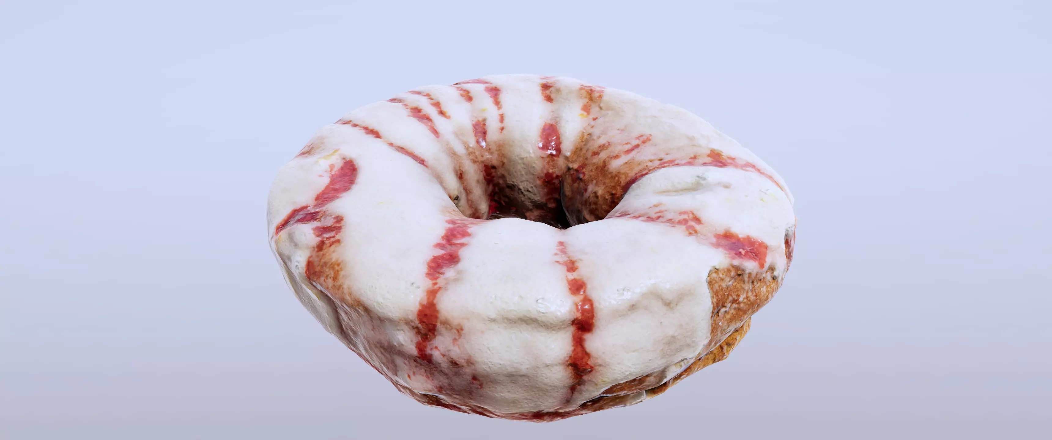 8k Lemon Glazed Doughnut - 5 Levels of Detail Low-poly 3D model_0