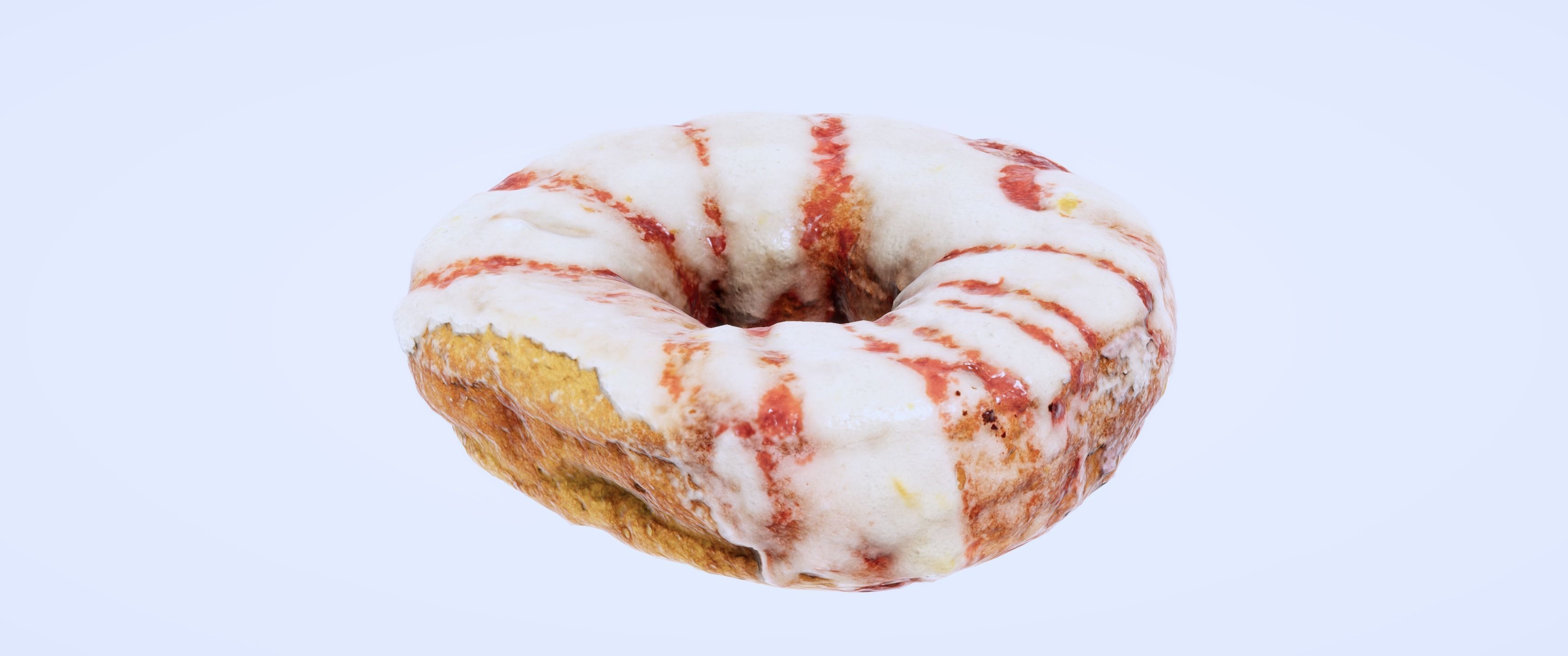 8k Lemon Glazed Doughnut - 5 Levels of Detail Low-poly 3D model_6