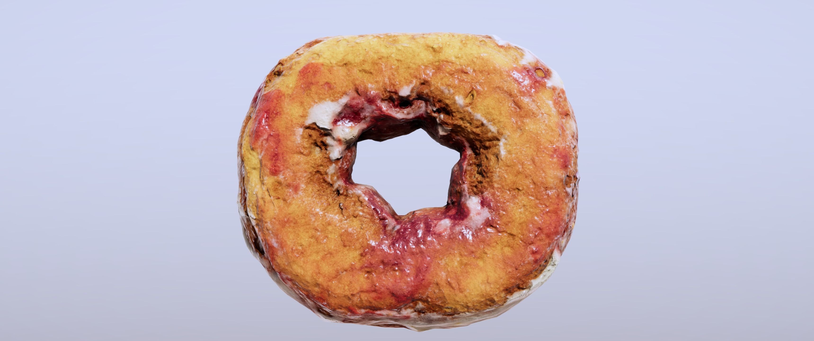 8k Lemon Glazed Doughnut - 5 Levels of Detail Low-poly 3D model_2