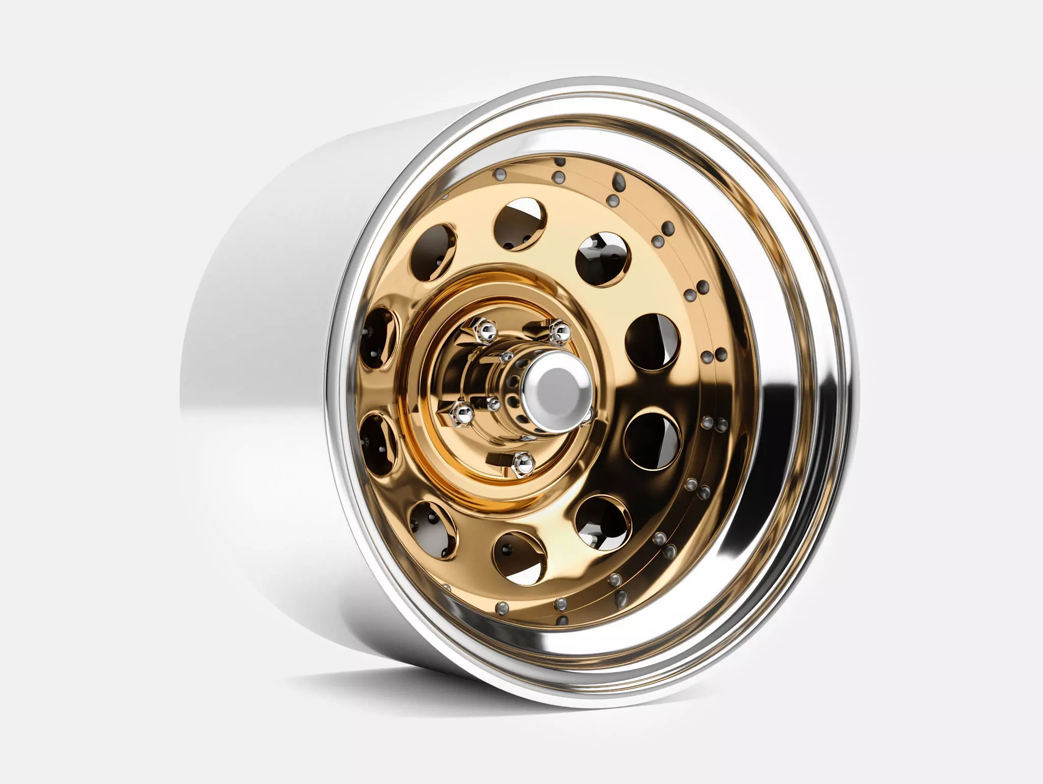 15x10 Gold Nugget Wheel and Brake 3D print model_0