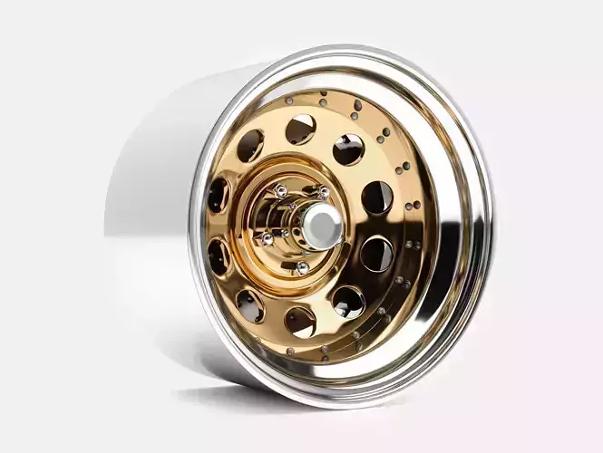15x10 Gold Nugget Wheel and Brake 3D print model 15x10 Gold Nugget Wheel and Brake 3D print model