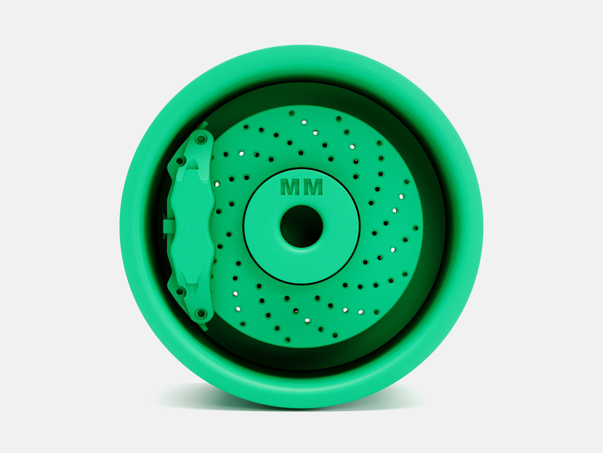 15x10 Gold Nugget Wheel and Brake 3D print model_4