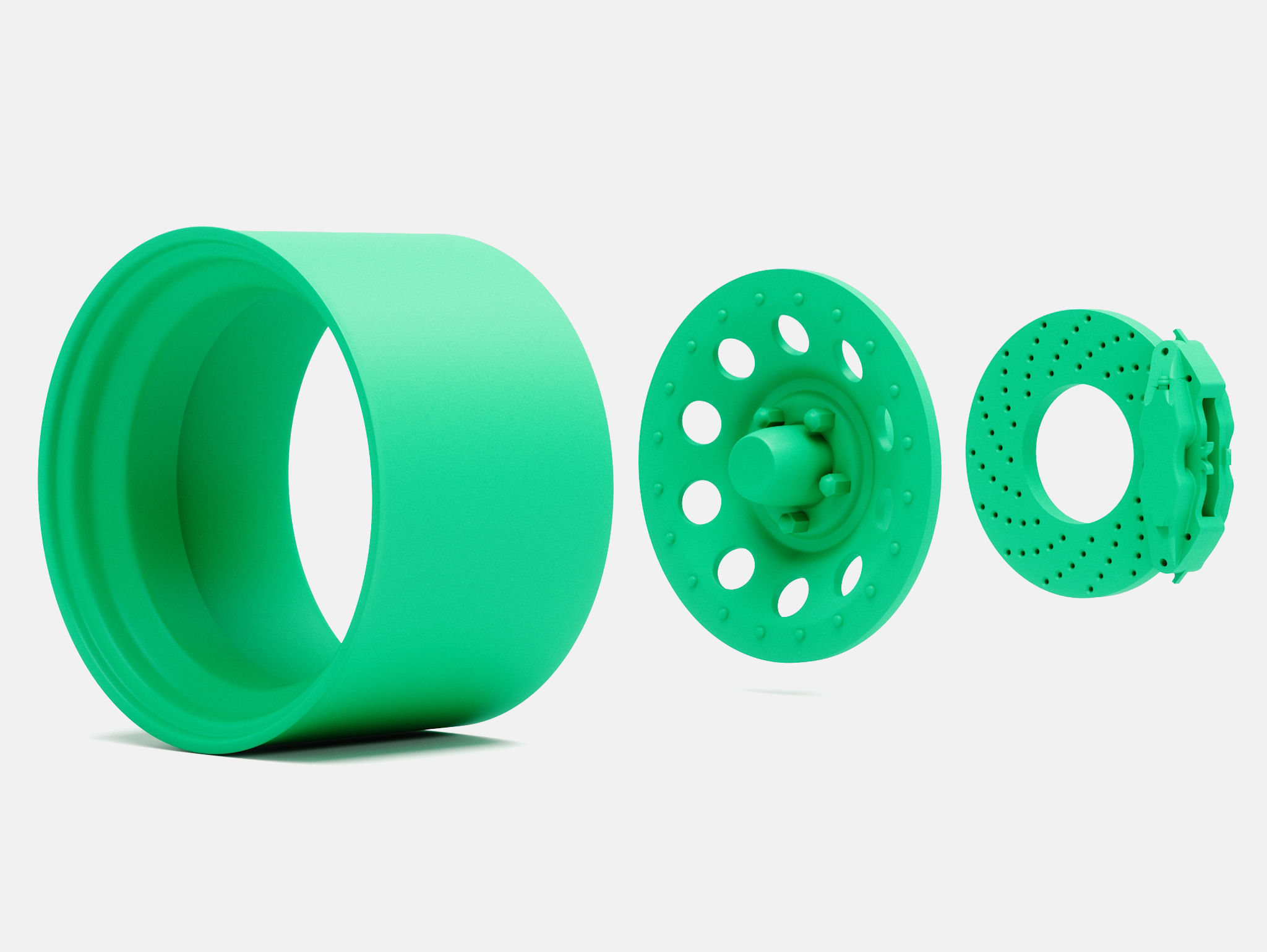 15x10 Gold Nugget Wheel and Brake 3D print model_5