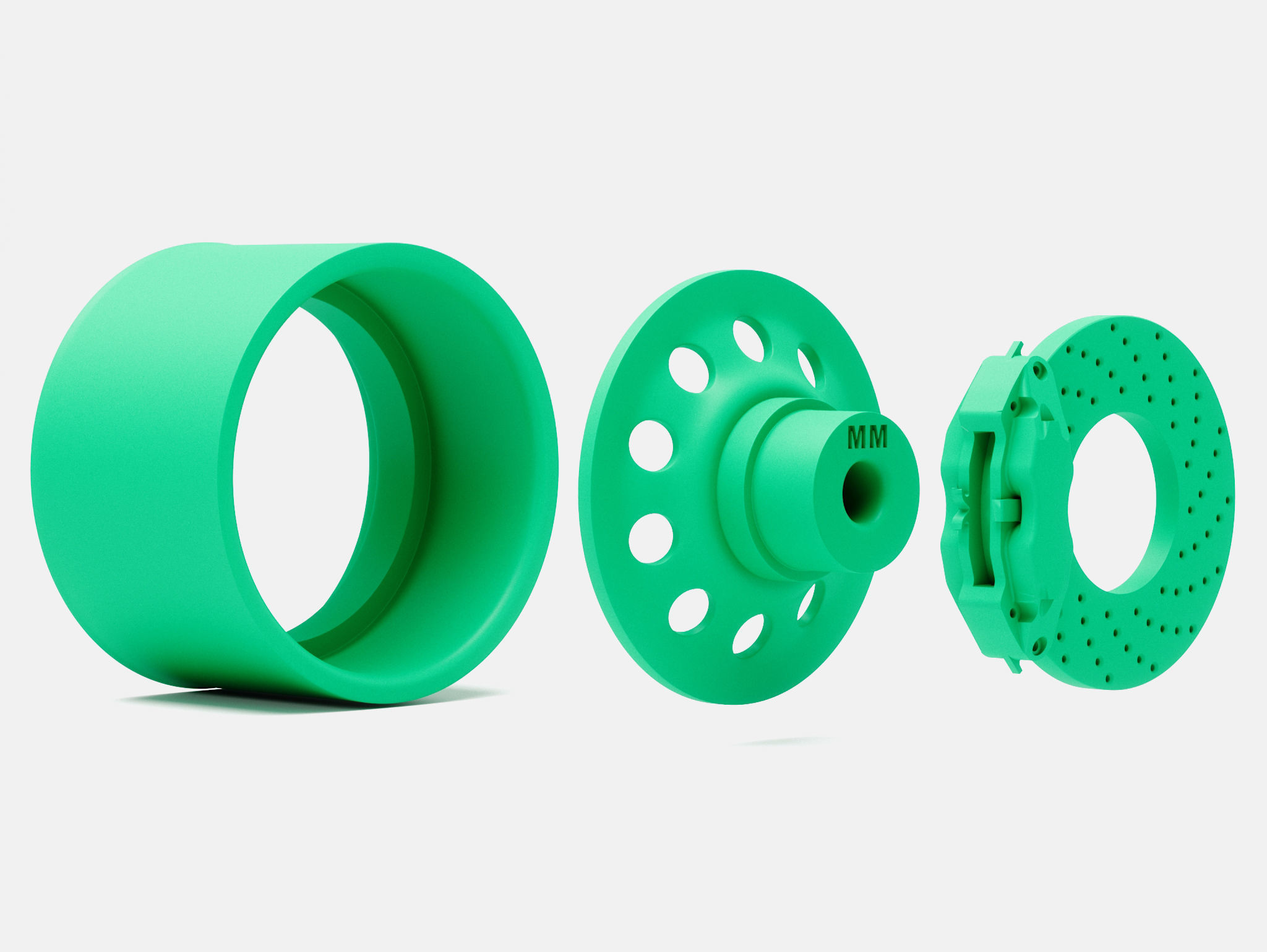 15x10 Gold Nugget Wheel and Brake 3D print model_6