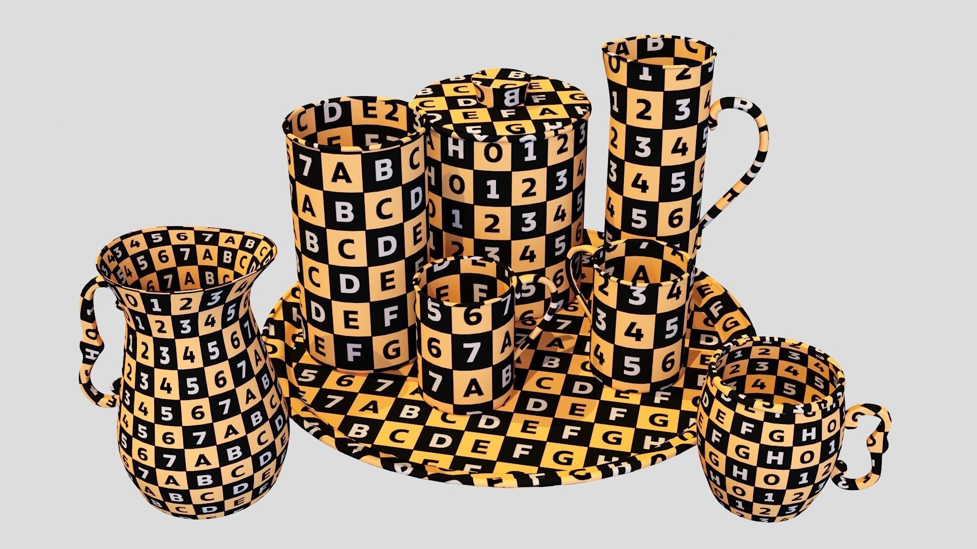 Bartender Tools Set 200 Pitchers 3D model_4