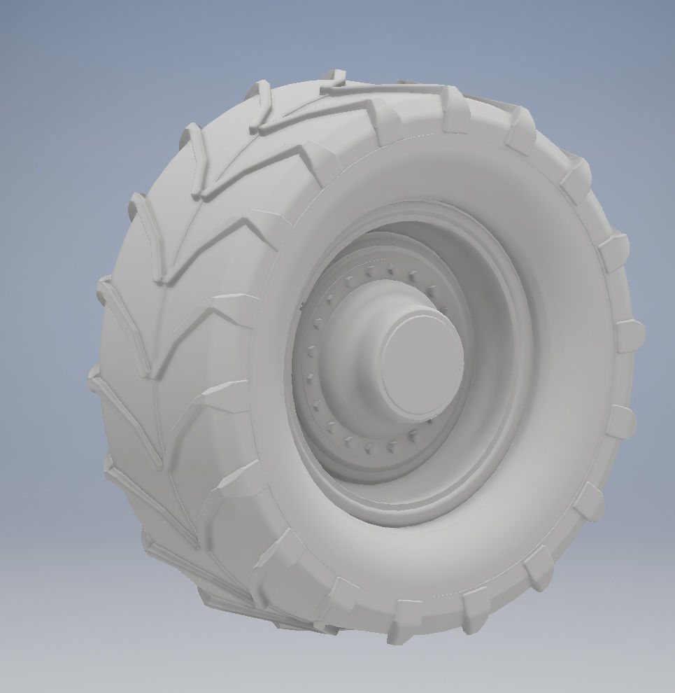 Heavy-Duty Tractor Tire 3D print model_2