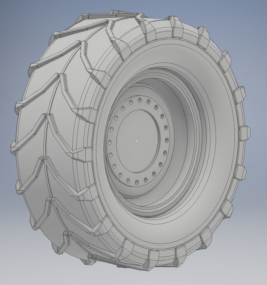 Heavy-Duty Tractor Tire 3D print model_4
