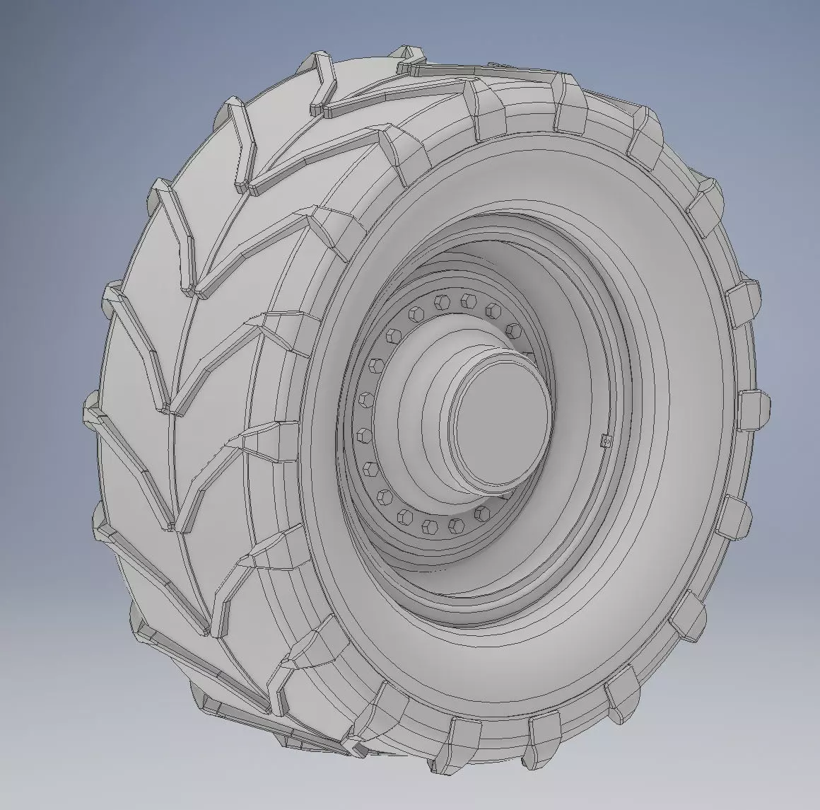 Heavy-Duty Tractor Tire 3D print model_0