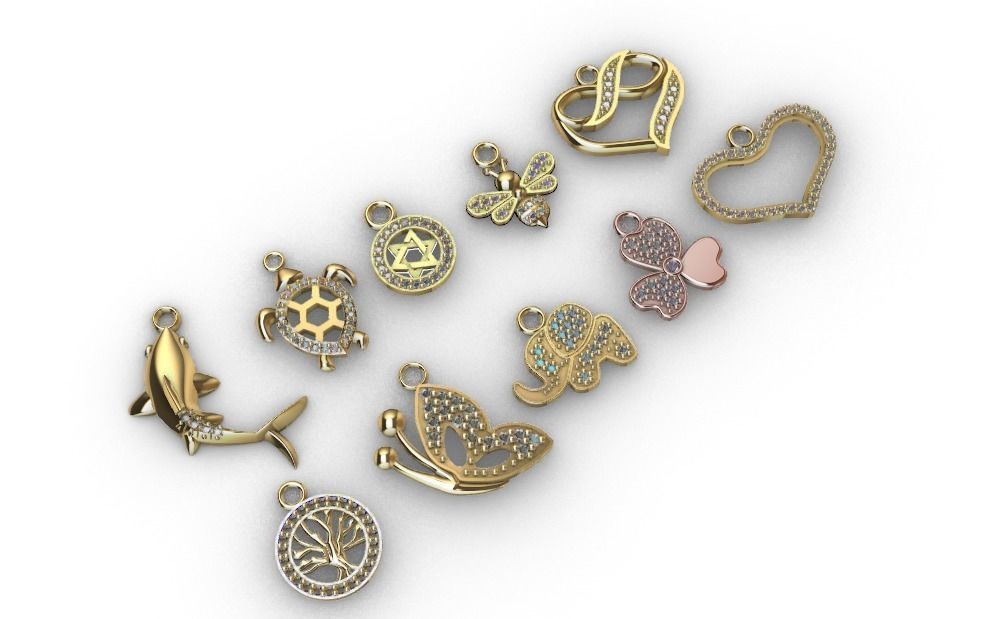 dijes- Colgantes paquete de 10 surtidos -v- 3D print model_2