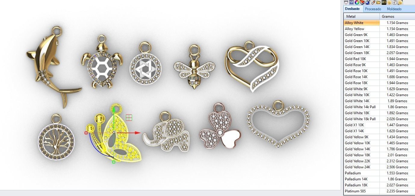 dijes- Colgantes paquete de 10 surtidos -v- 3D print model_11