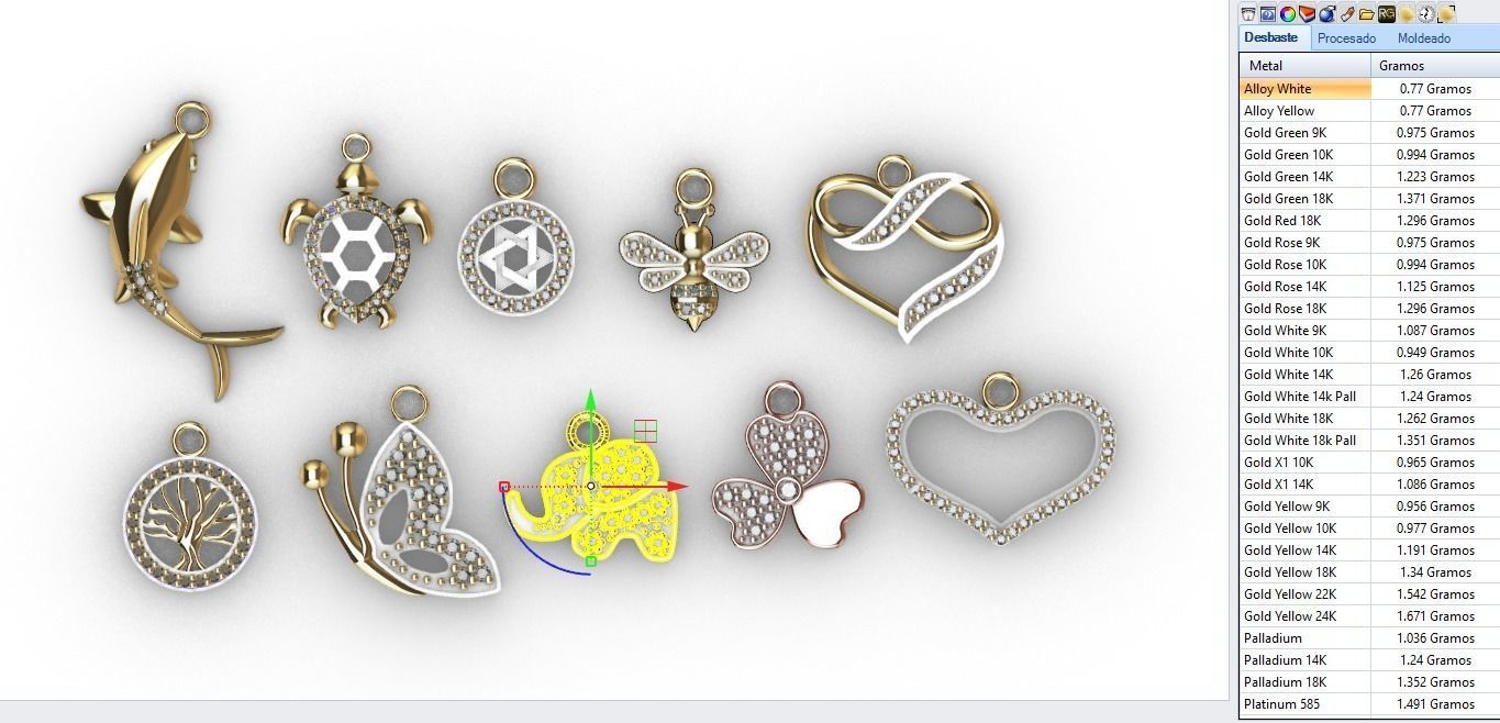 dijes- Colgantes paquete de 10 surtidos -v- 3D print model_9