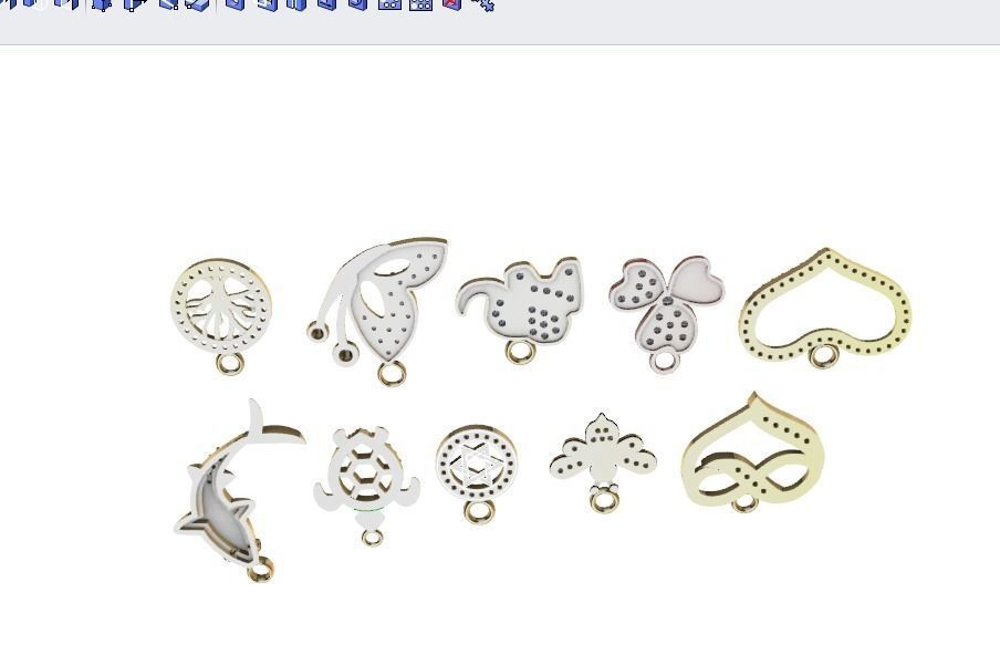 dijes- Colgantes paquete de 10 surtidos -v- 3D print model_1