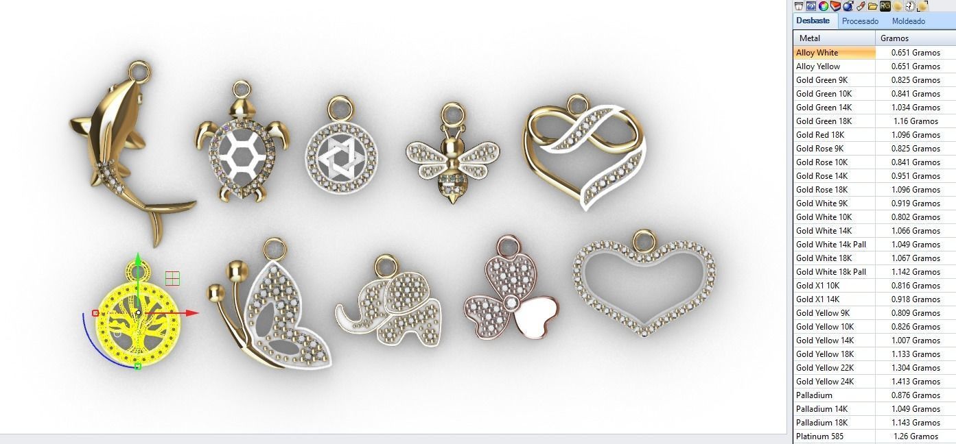 dijes- Colgantes paquete de 10 surtidos -v- 3D print model_13