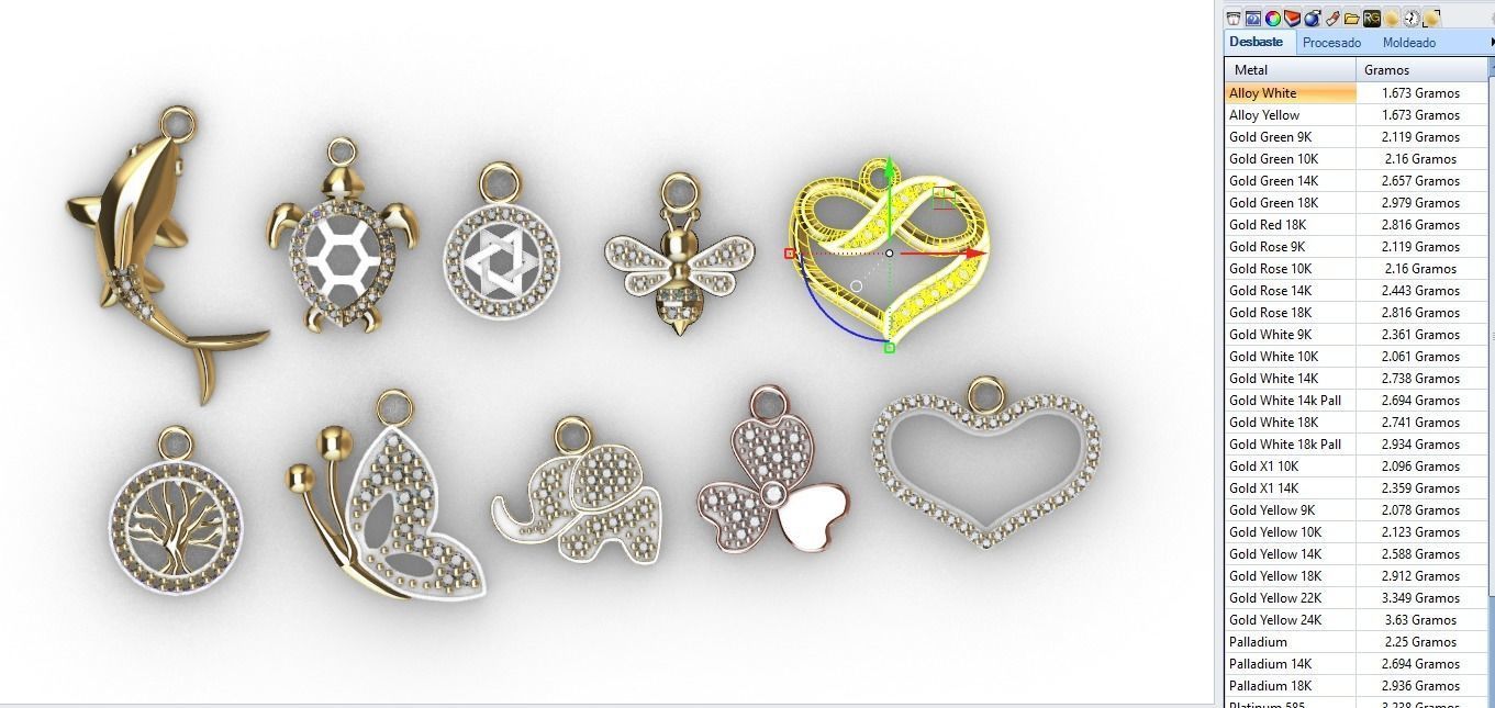 dijes- Colgantes paquete de 10 surtidos -v- 3D print model_6