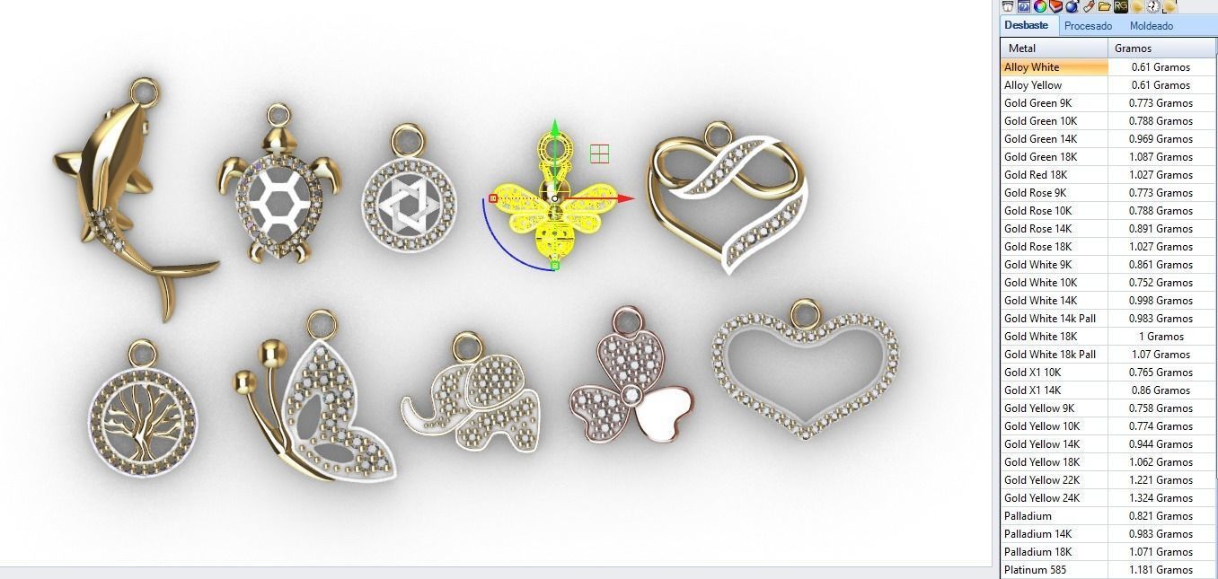 dijes- Colgantes paquete de 10 surtidos -v- 3D print model_7