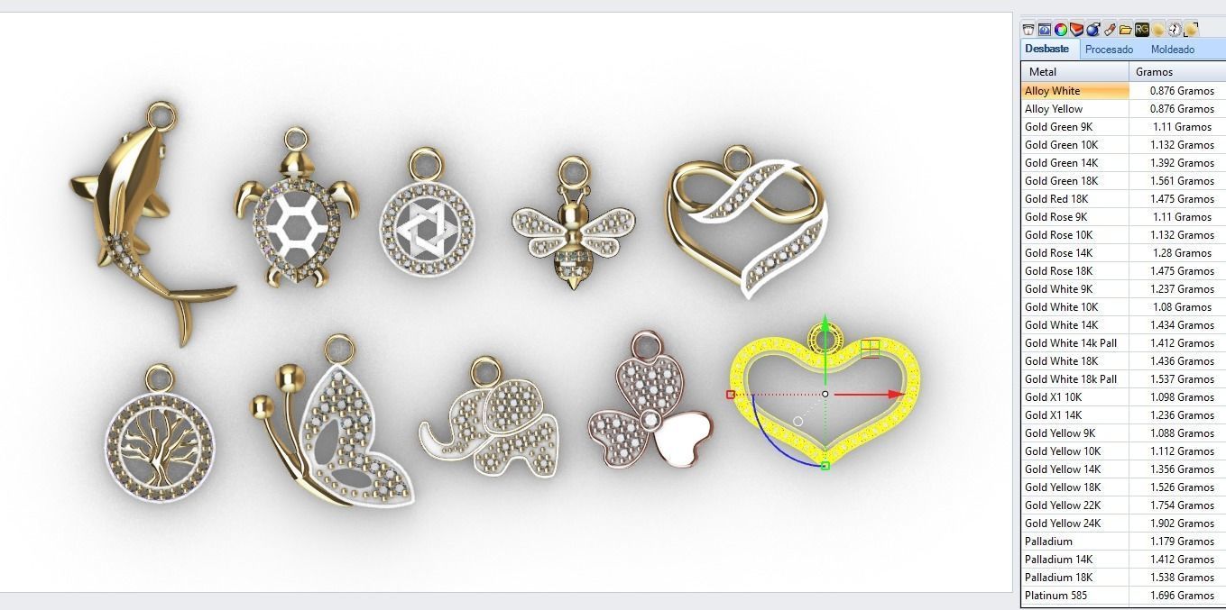 dijes- Colgantes paquete de 10 surtidos -v- 3D print model_5