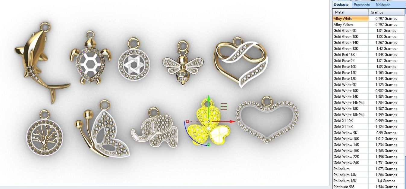 dijes- Colgantes paquete de 10 surtidos -v- 3D print model_8