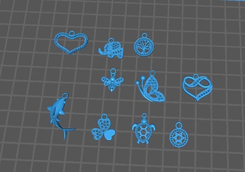 dijes- Colgantes paquete de 10 surtidos -v- 3D print model_15