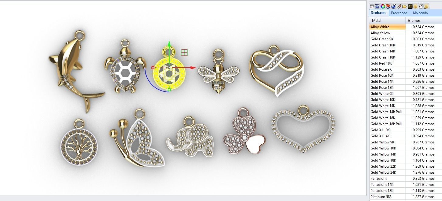 dijes- Colgantes paquete de 10 surtidos -v- 3D print model_10