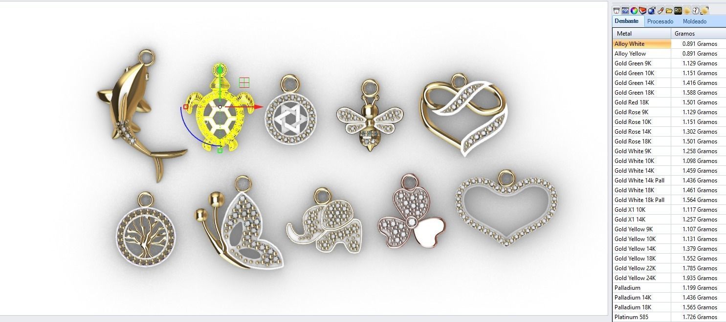 dijes- Colgantes paquete de 10 surtidos -v- 3D print model_12