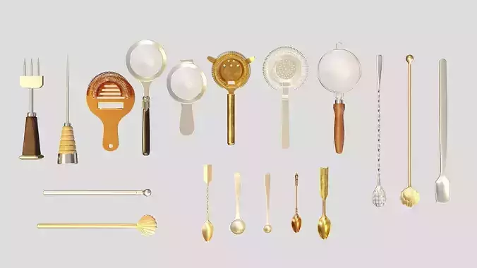 Bartender Tools Set 200 Strainers Stirrers Spoons IcePicks