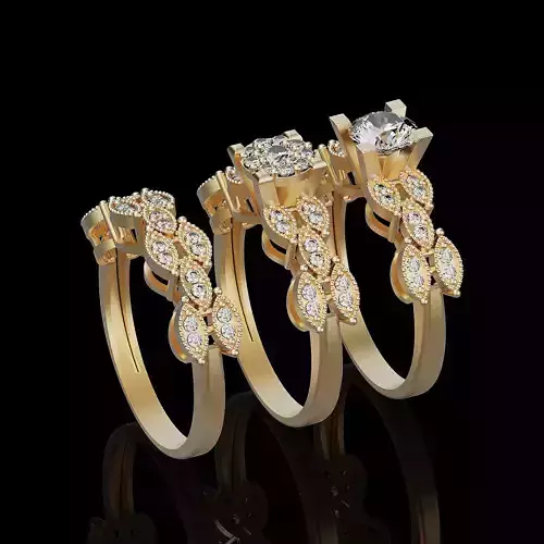 Lux rings silver gold sterling printable jewelry 3D model