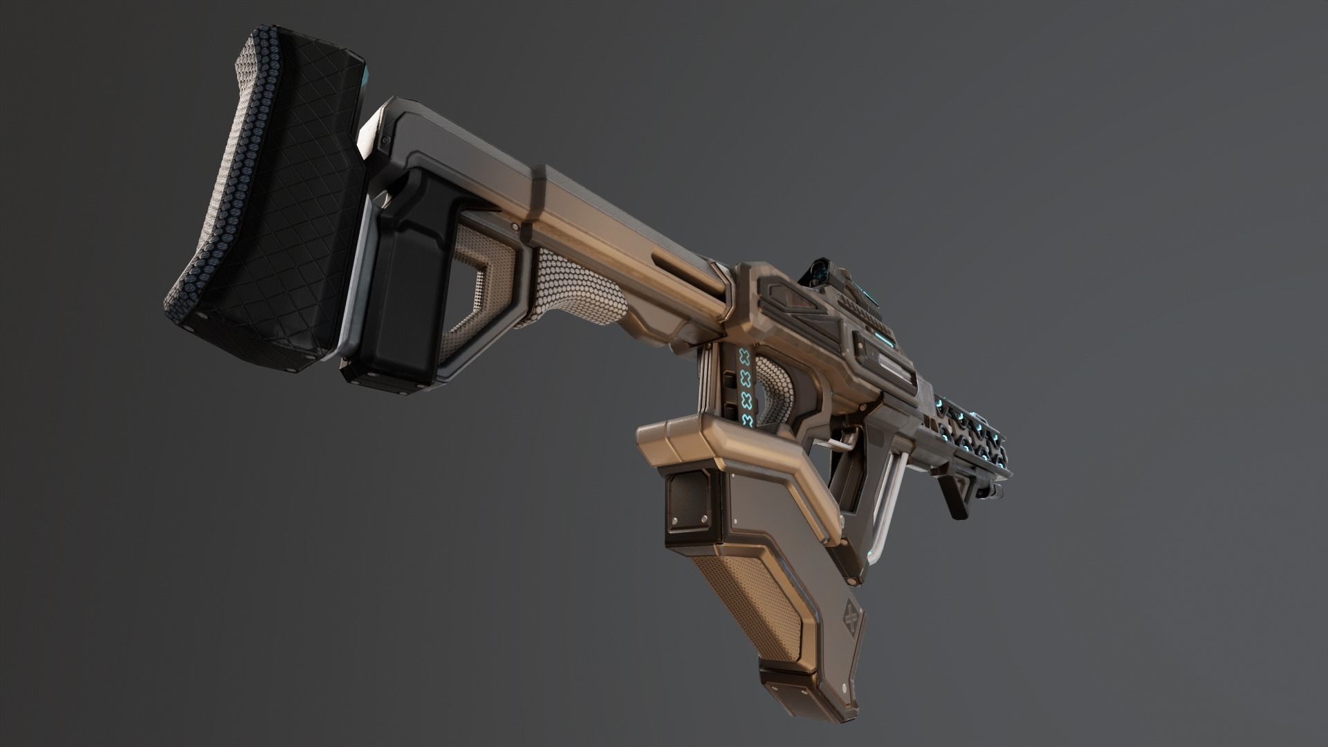 Sci-Fi Assault Rifle Low-poly 3D model_4