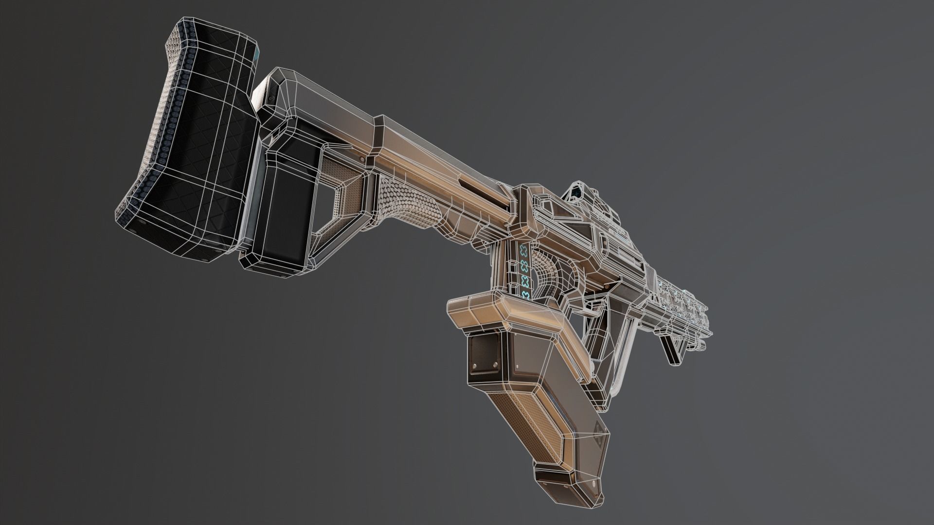 Sci-Fi Assault Rifle Low-poly 3D model_5