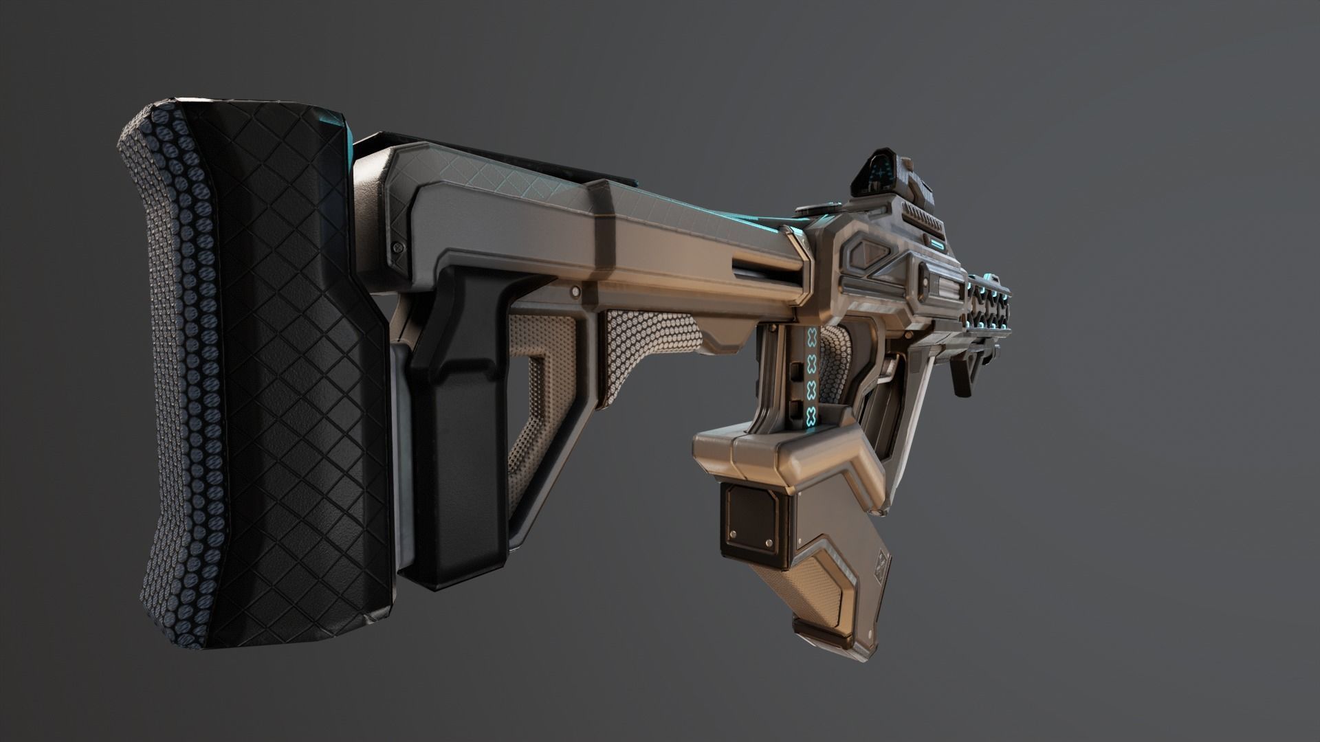 Sci-Fi Assault Rifle Low-poly 3D model_6