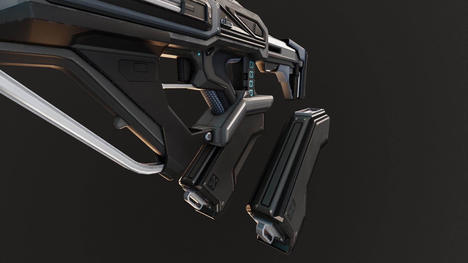 Sci-Fi Assault Rifle Low-poly 3D model_16