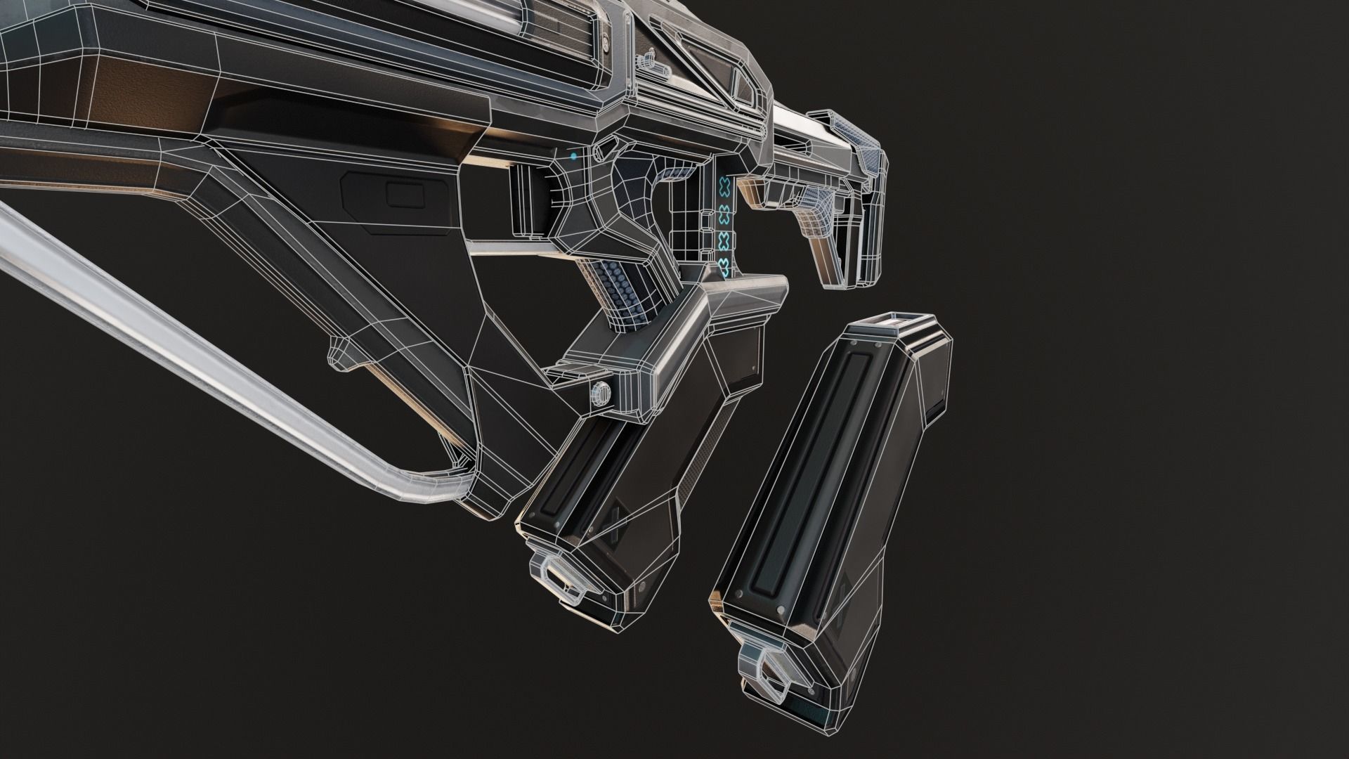 Sci-Fi Assault Rifle Low-poly 3D model_17