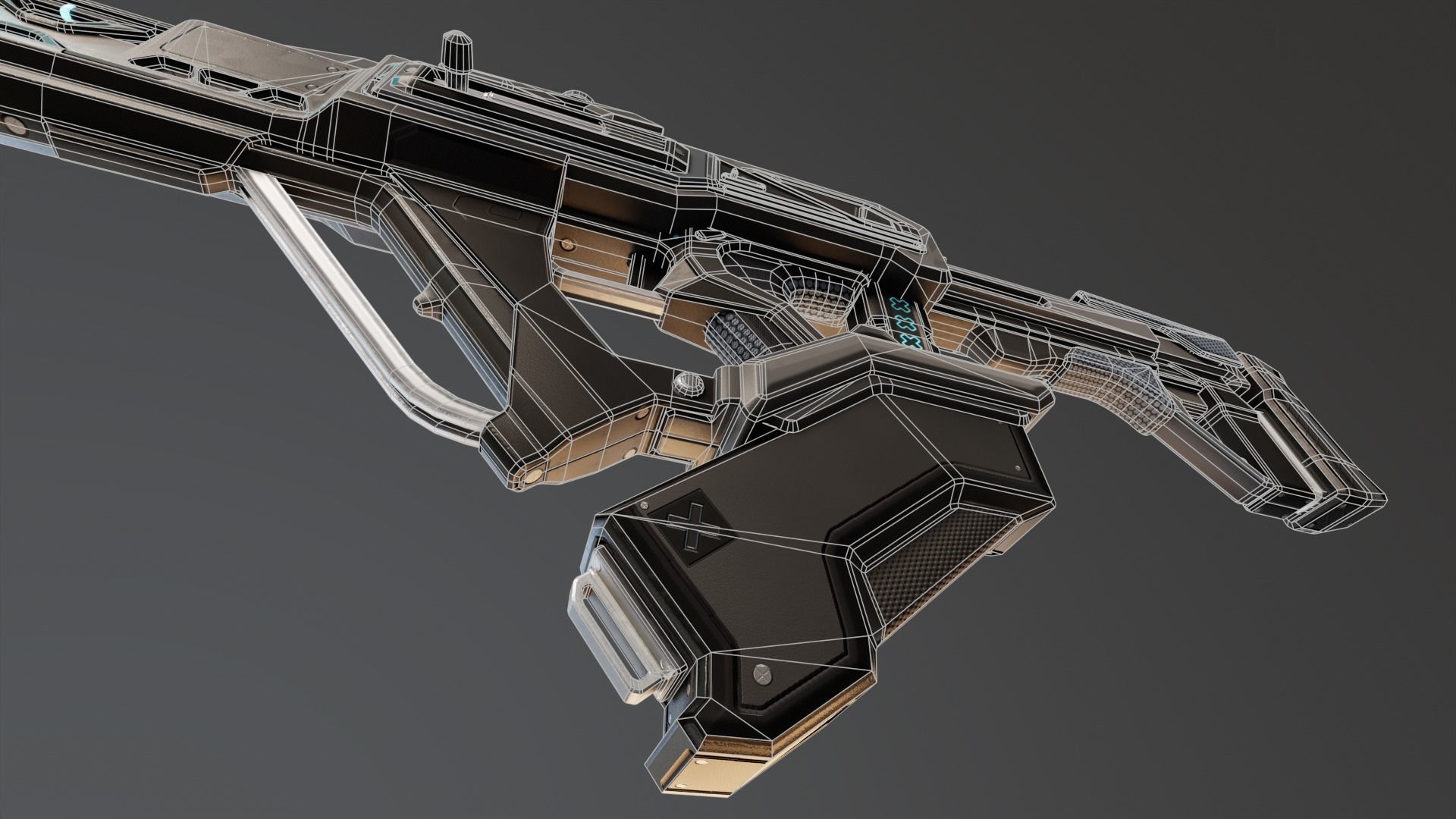 Sci-Fi Assault Rifle Low-poly 3D model_11