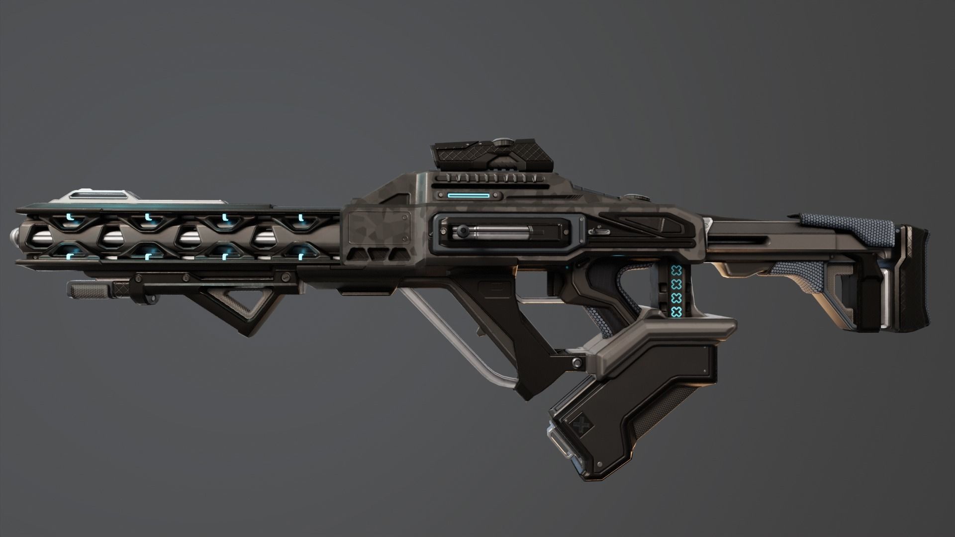 Sci-Fi Assault Rifle Low-poly 3D model_12
