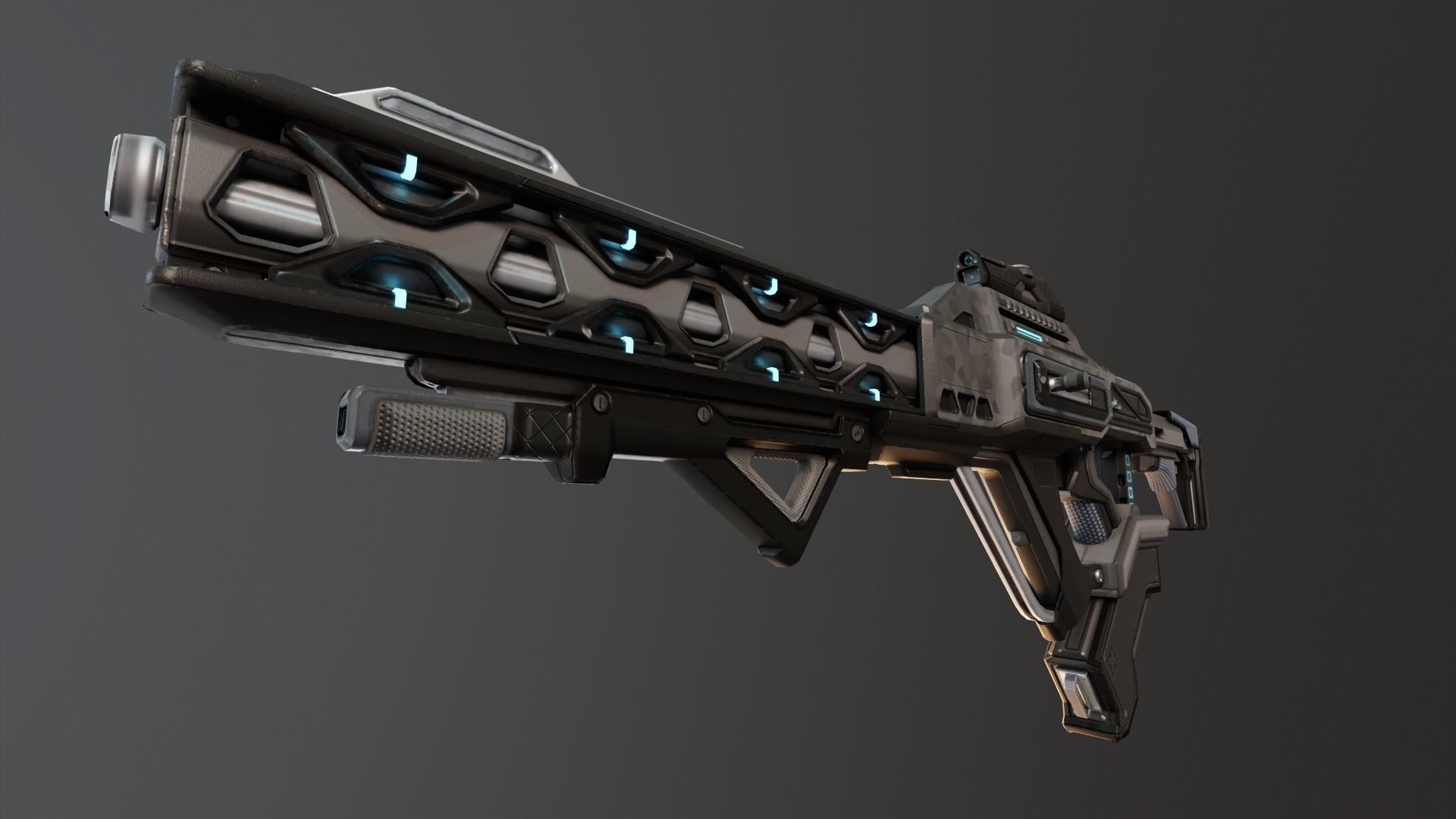 Sci-Fi Assault Rifle Low-poly 3D model_14