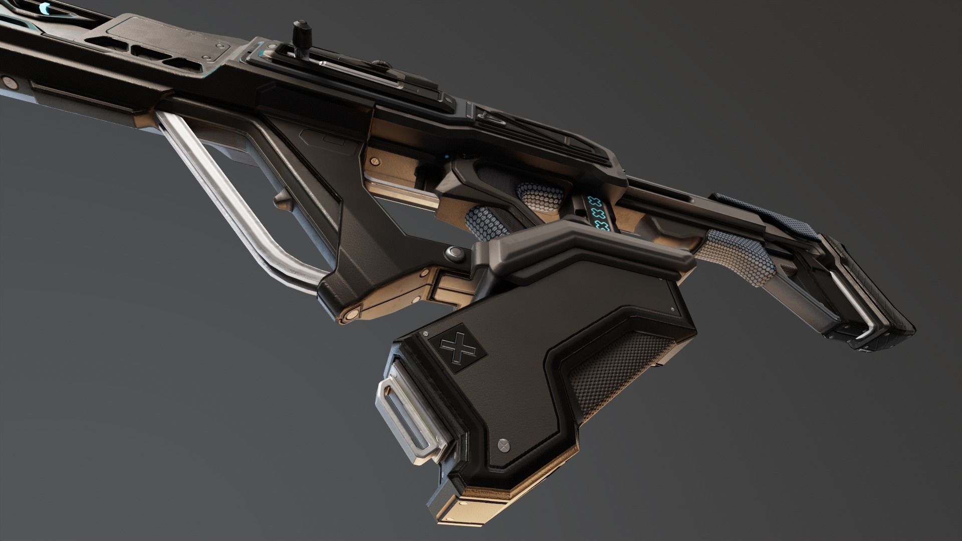 Sci-Fi Assault Rifle Low-poly 3D model_10
