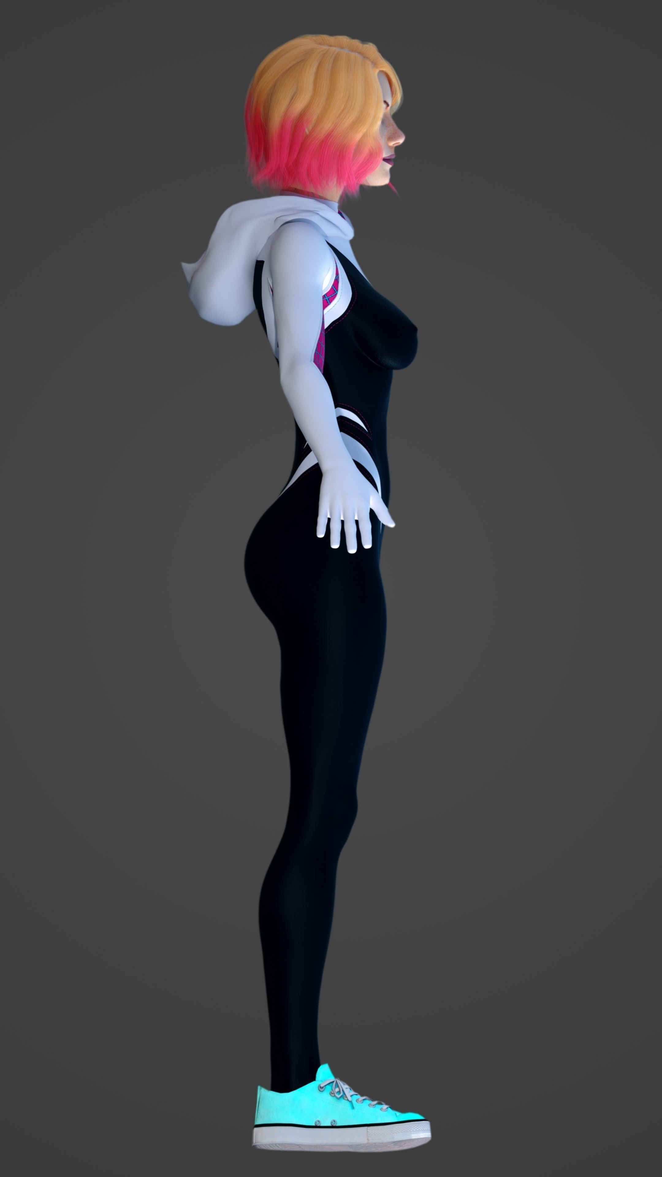 Spider-Gwen - Emma Stone 3D model_9