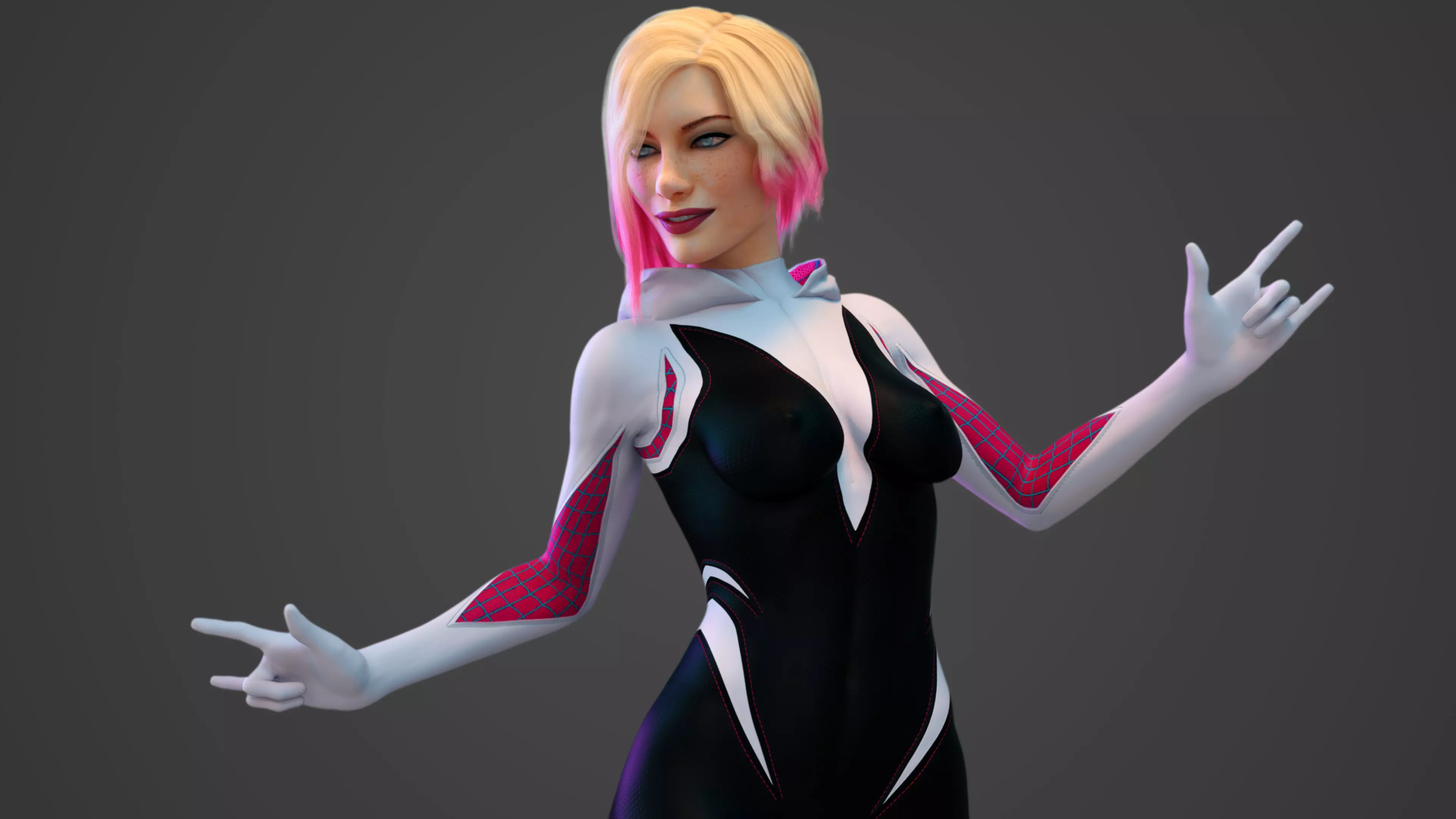 Spider-Gwen - Emma Stone 3D model_0