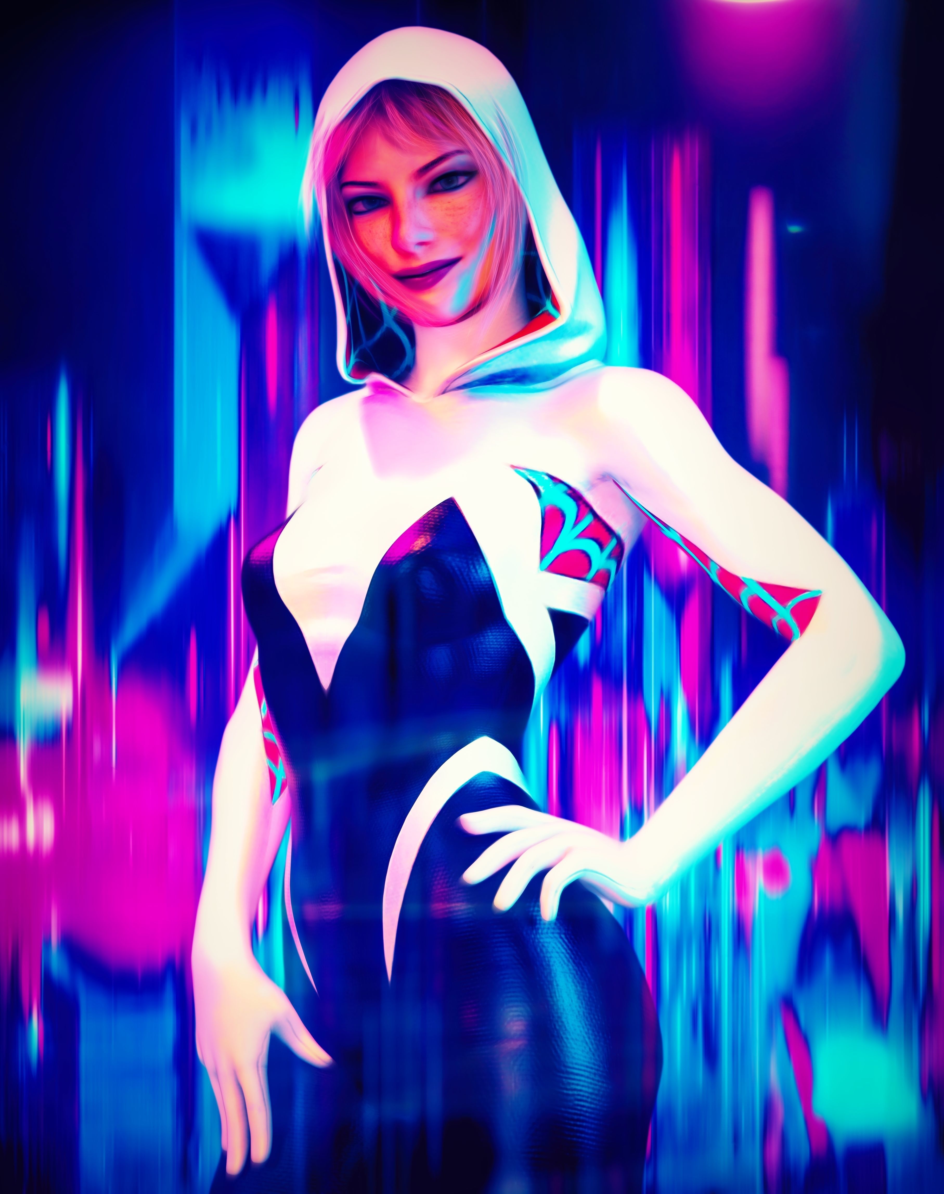 Spider-Gwen - Emma Stone 3D model_22