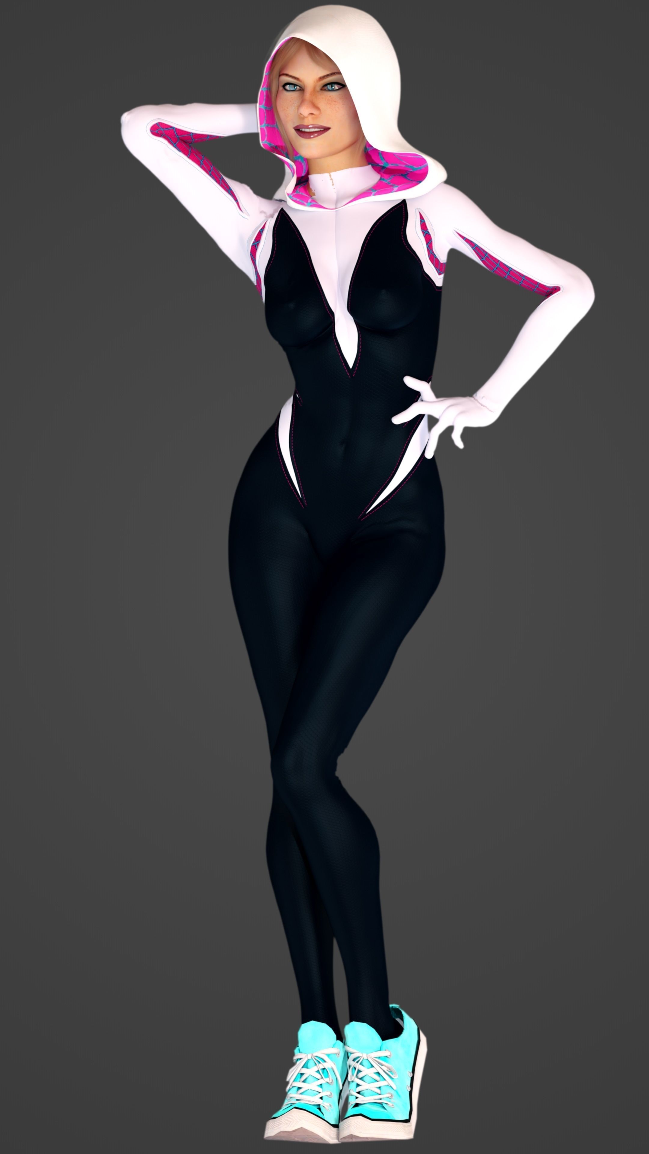 Spider-Gwen - Emma Stone 3D model_19