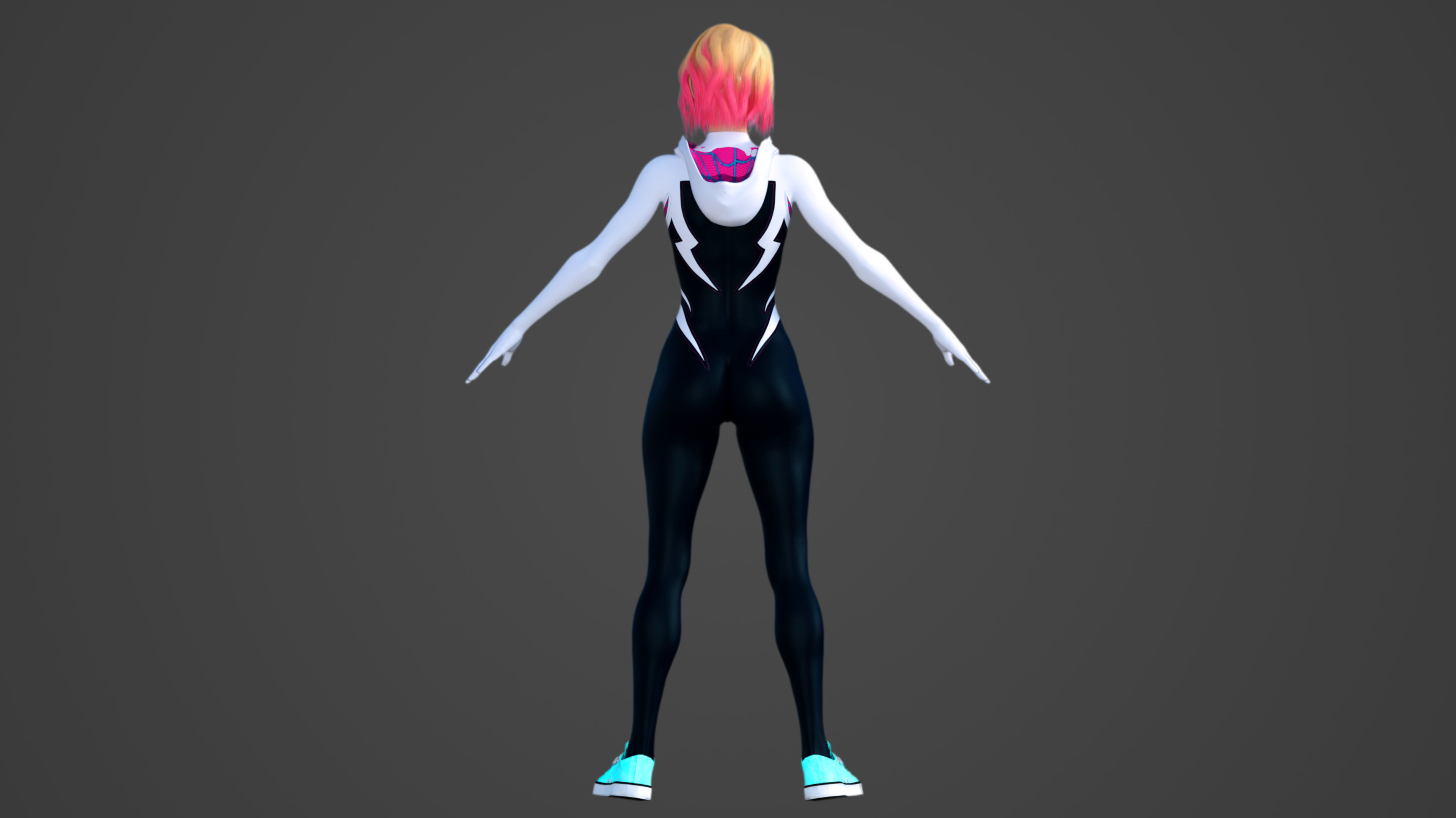 Spider-Gwen - Emma Stone 3D model_11