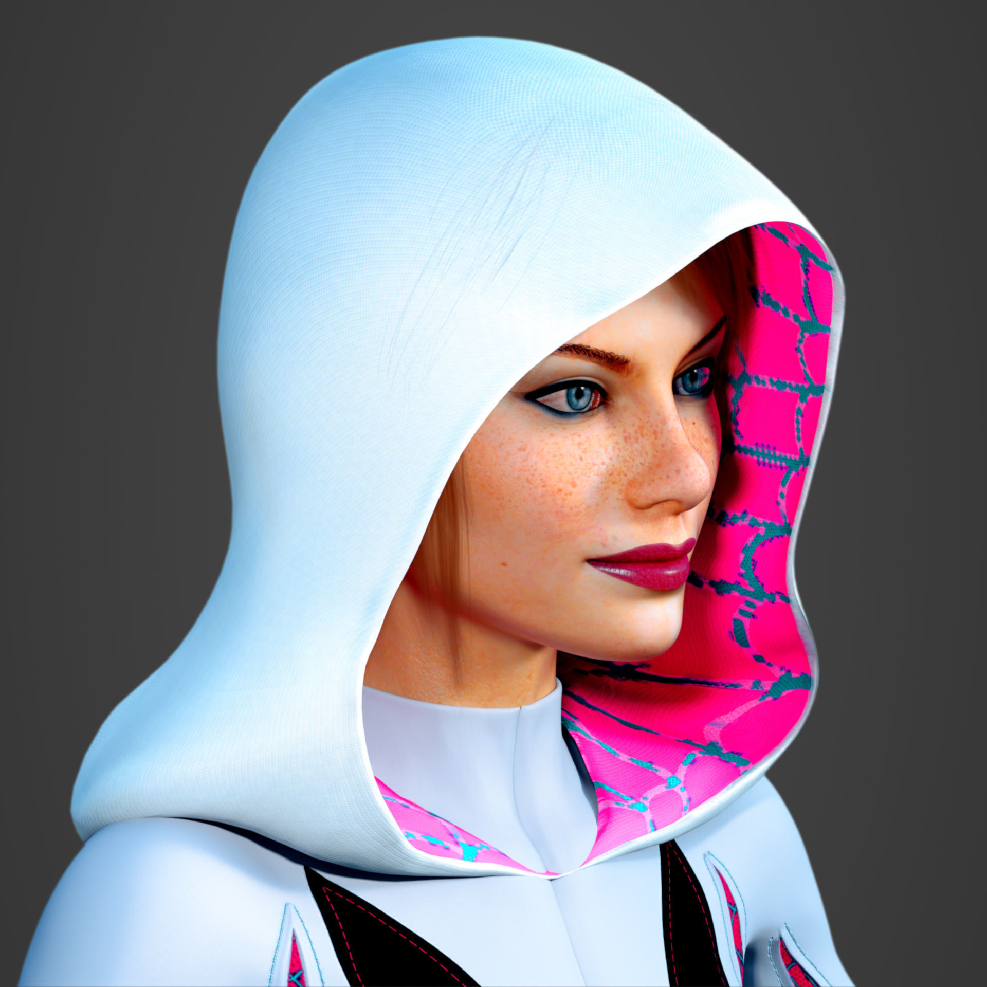 Spider-Gwen - Emma Stone 3D model_14